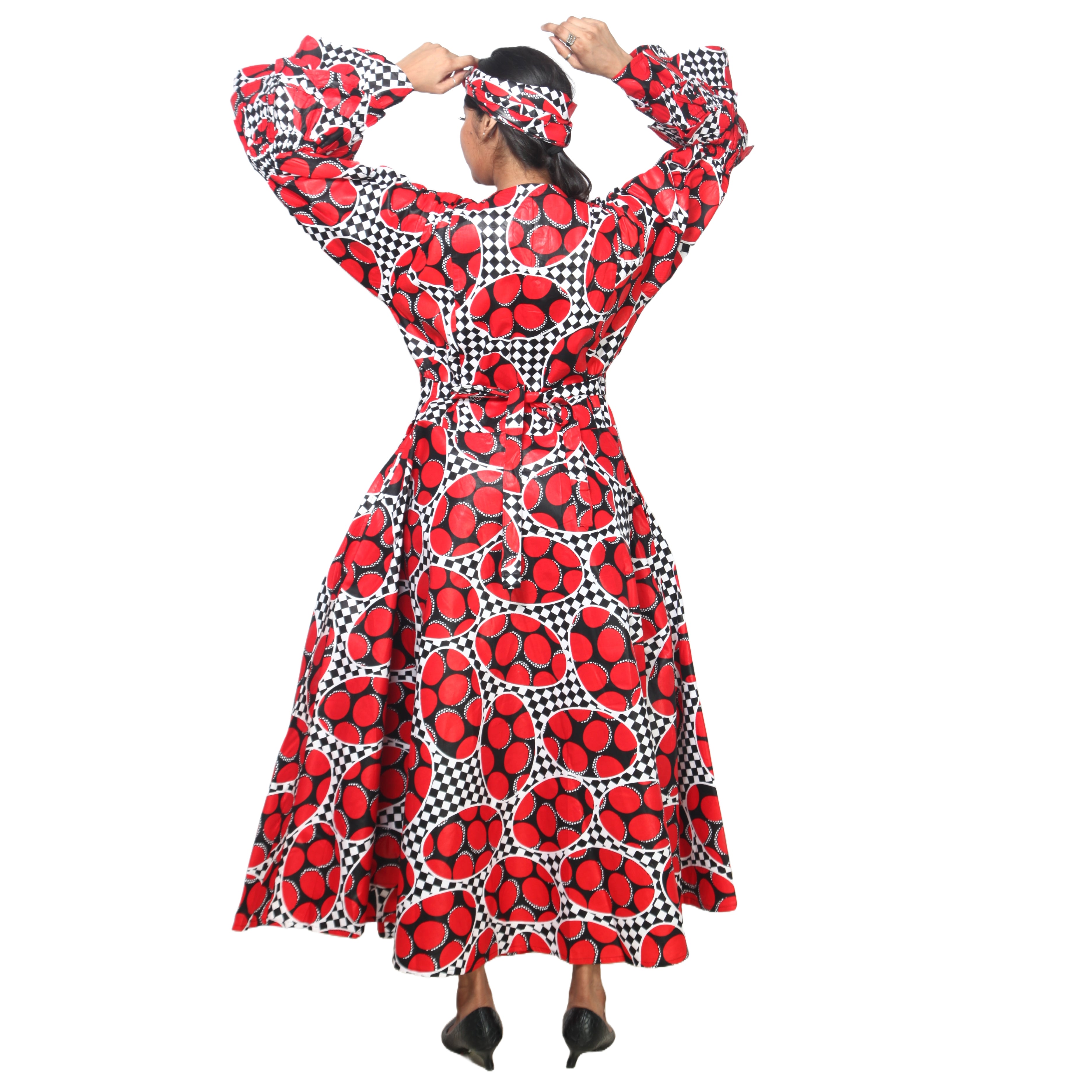 Women's Tiered Frill Sleeve Wrap Dress - FI-70 FS