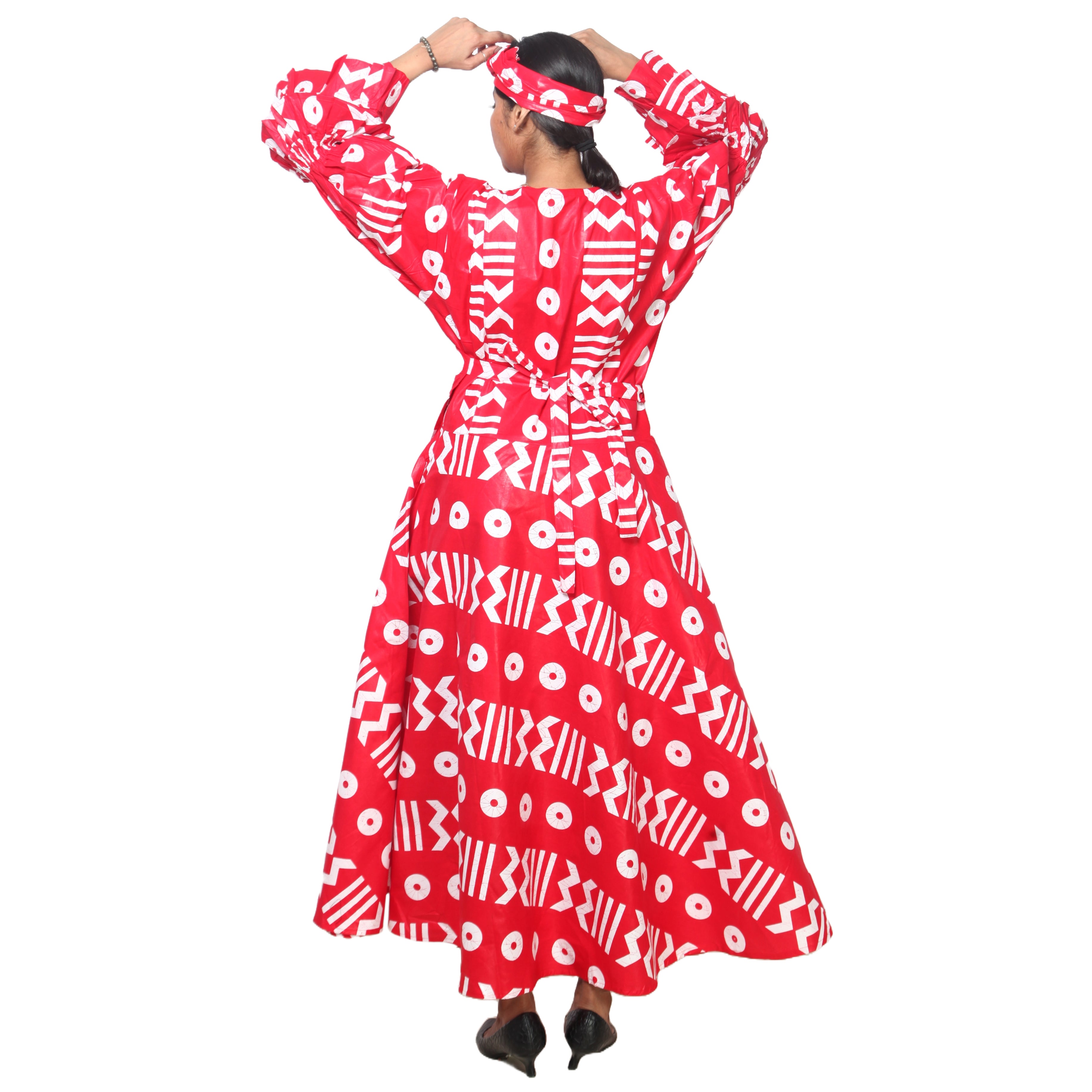 Women's Tiered Frill Sleeve Wrap Dress - FI-70 FS