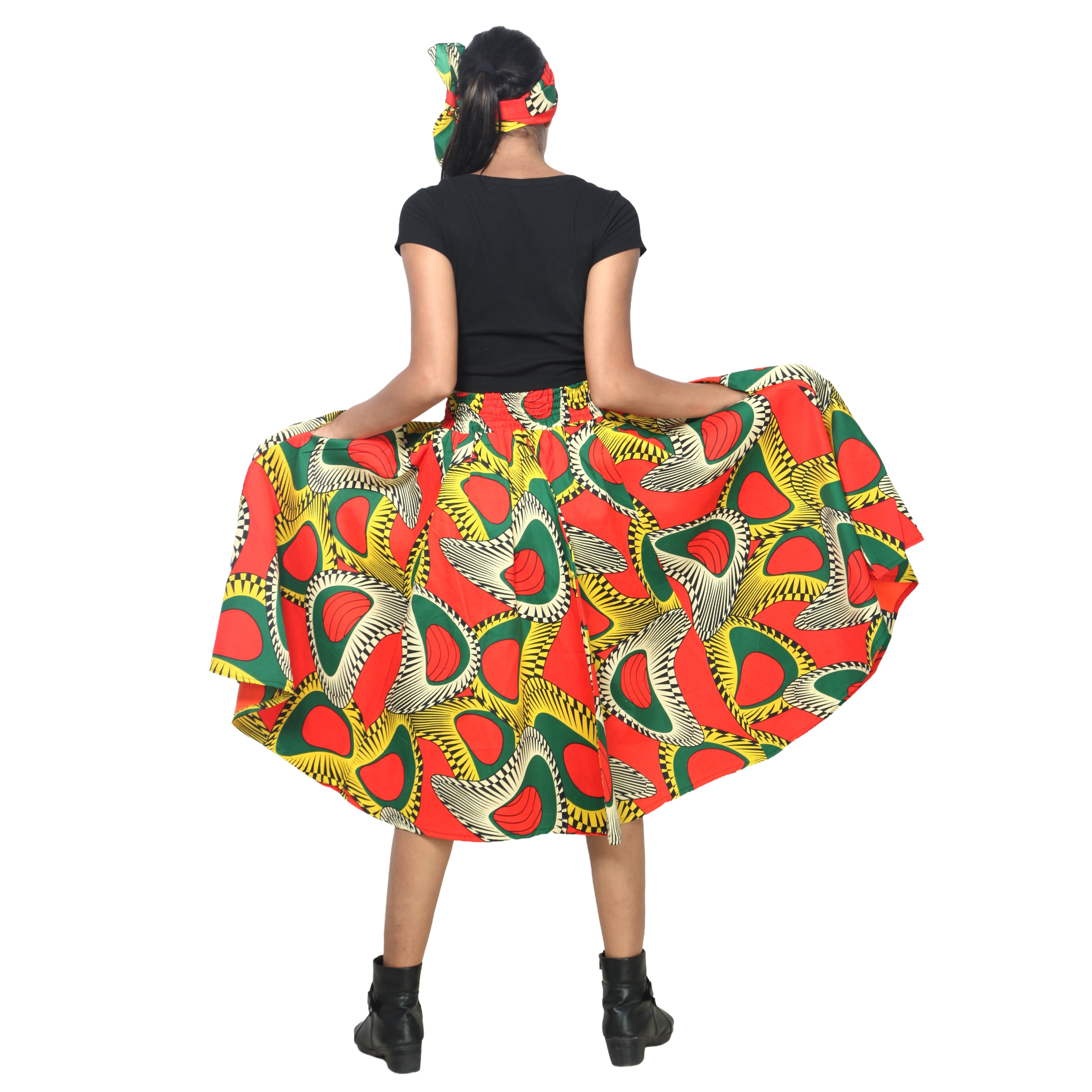 Women's Polycotton Blend Midi Skirt -- FI-R41