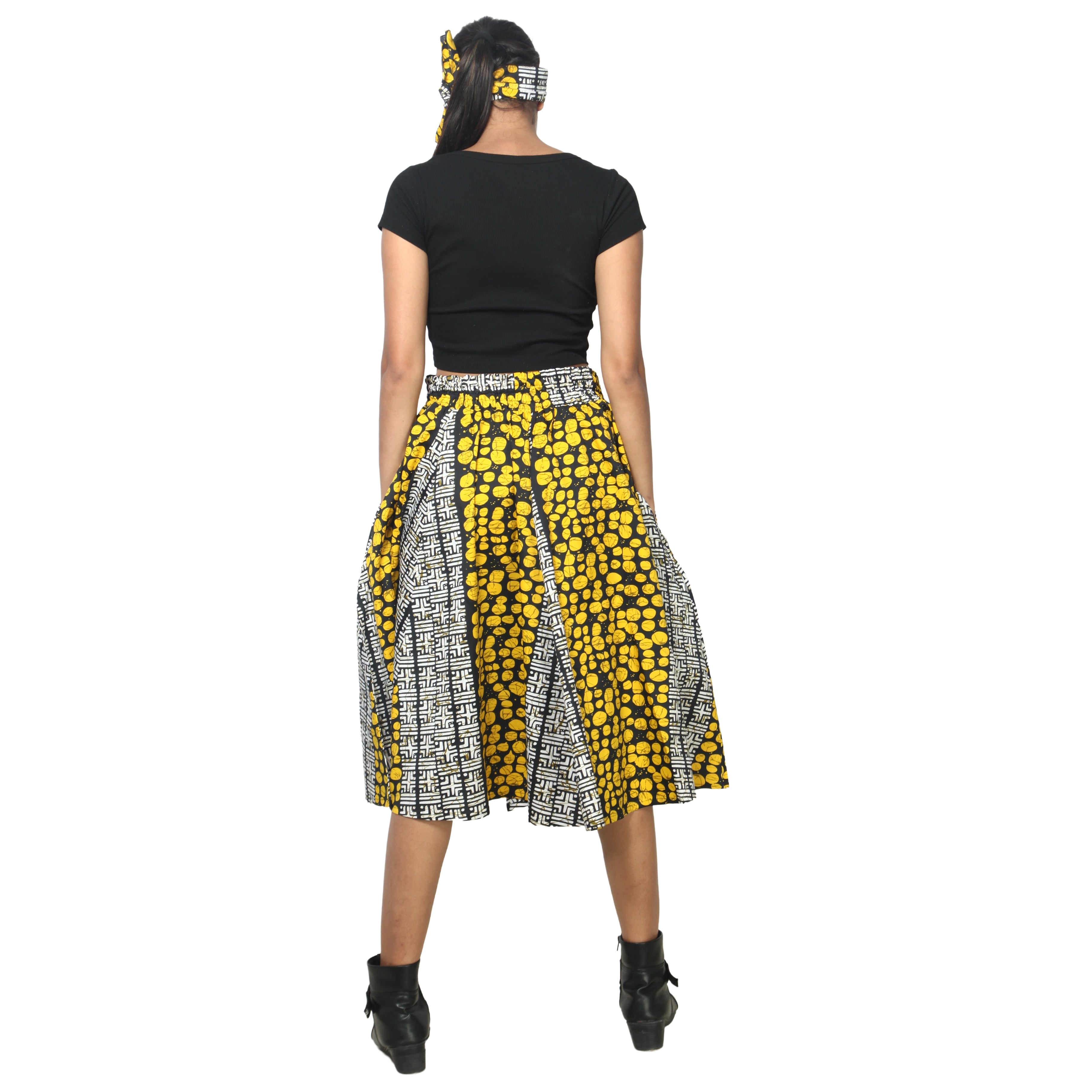 Women's Polycotton Blend Midi Skirt -- FI-R41