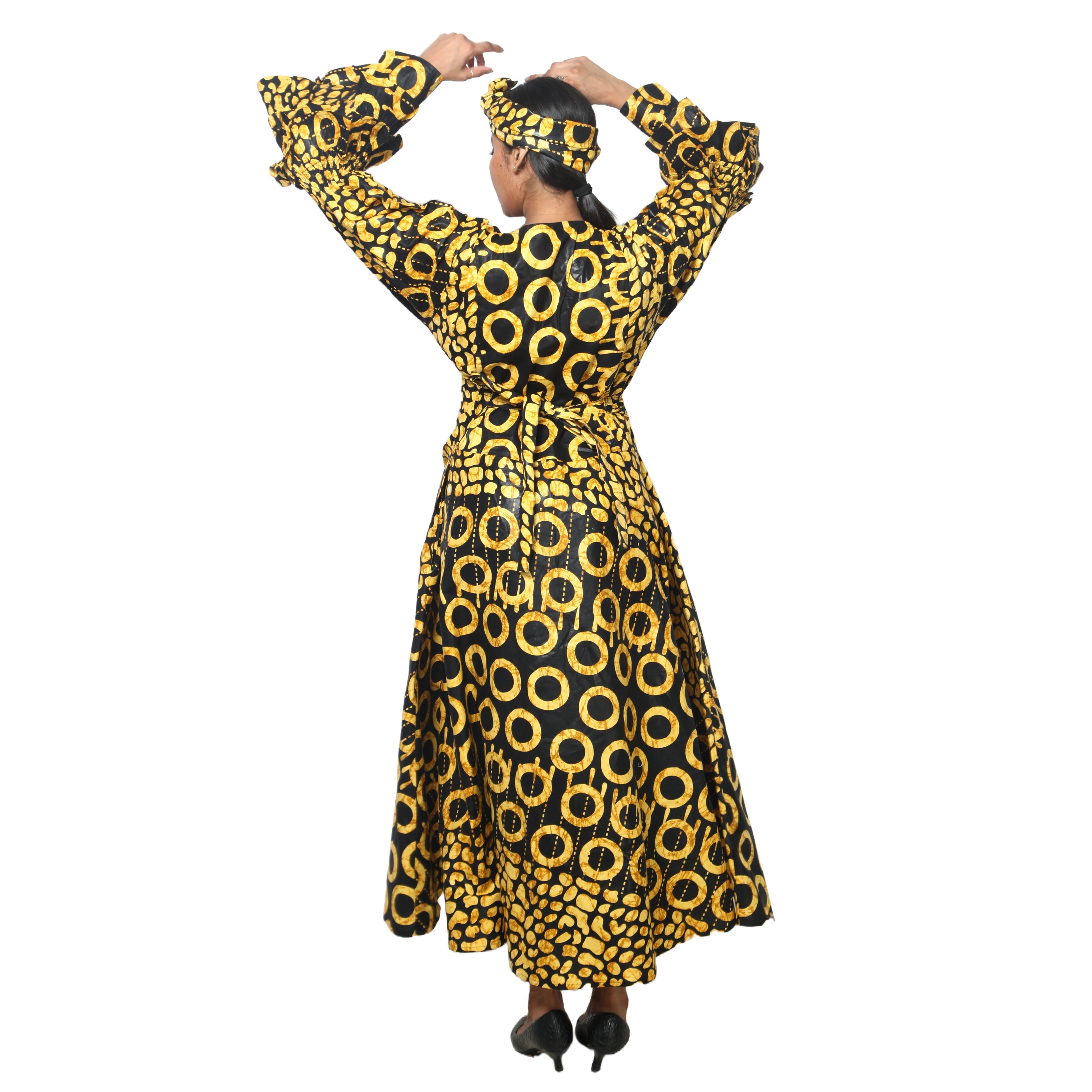 Women's Tiered Frill Sleeve Wrap Dress - FI-70 FS