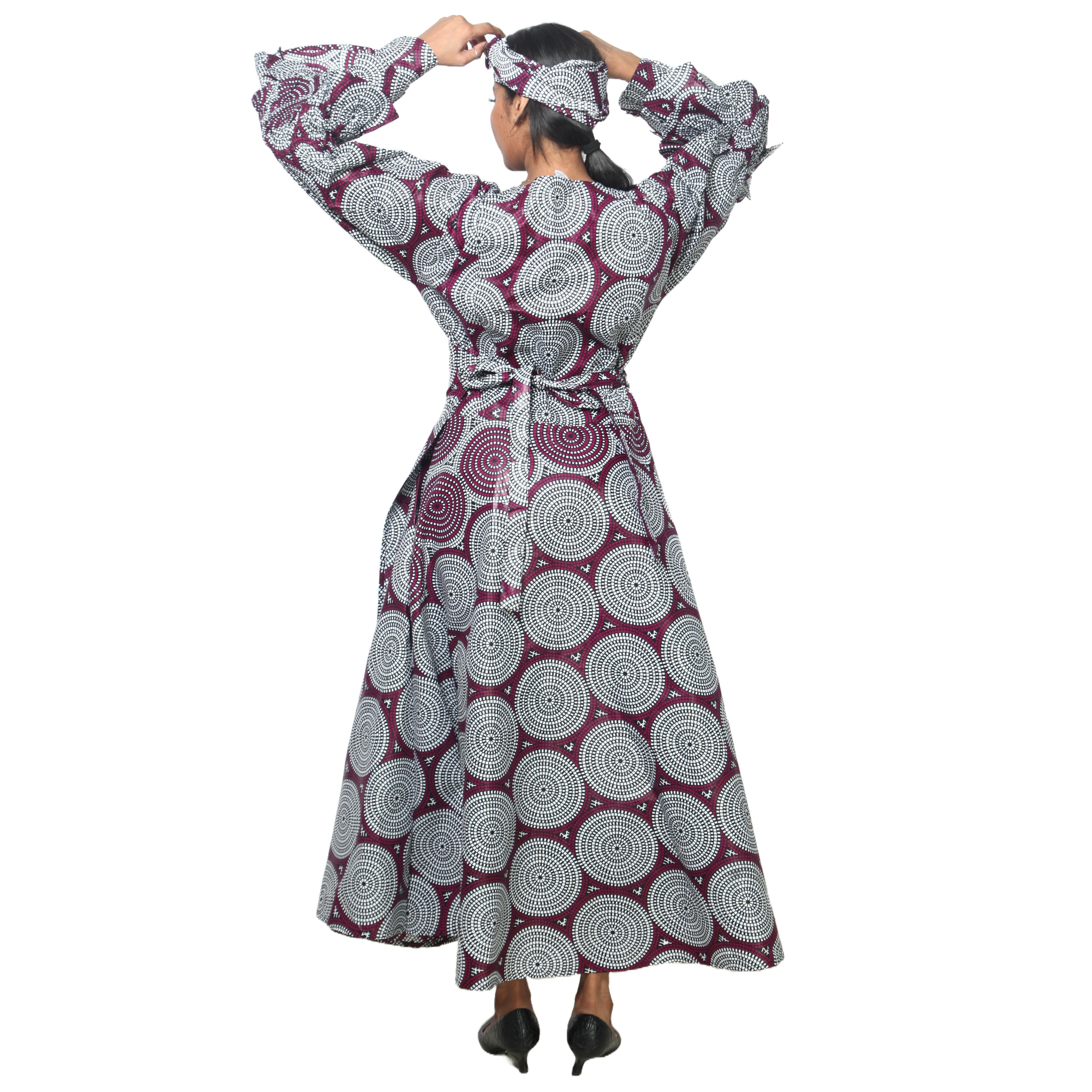 Women's Tiered Frill Sleeve Wrap Dress - FI-70 FS