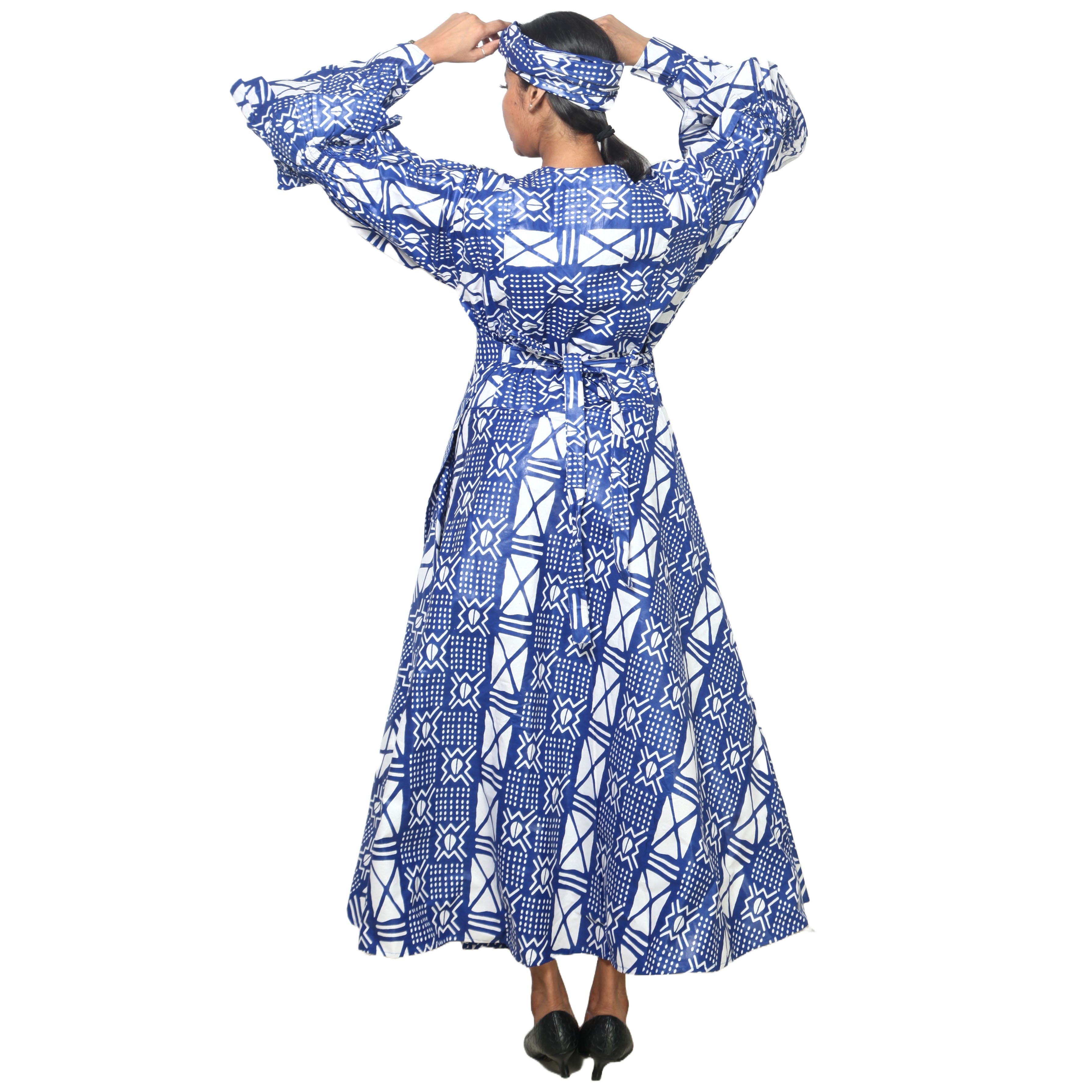 Women's Tiered Frill Sleeve Wrap Dress - FI-70 FS