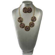 African Women's Brass Circle Disc Necklace Set -- Jewelry 2