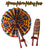African Fabric Folding Fans -- Set of 12