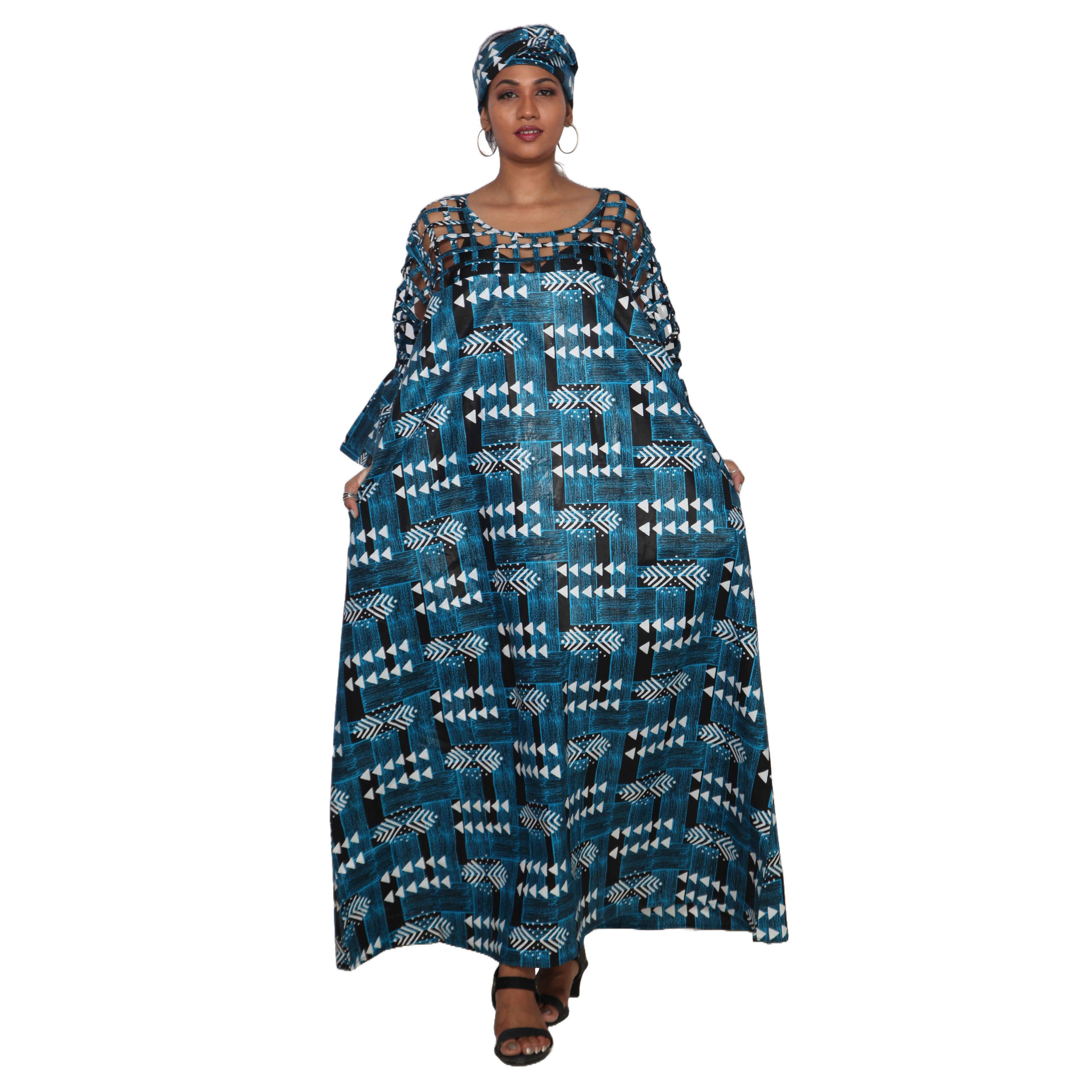 Women's Cage Neck Maxi Dress -- FI-ST-119