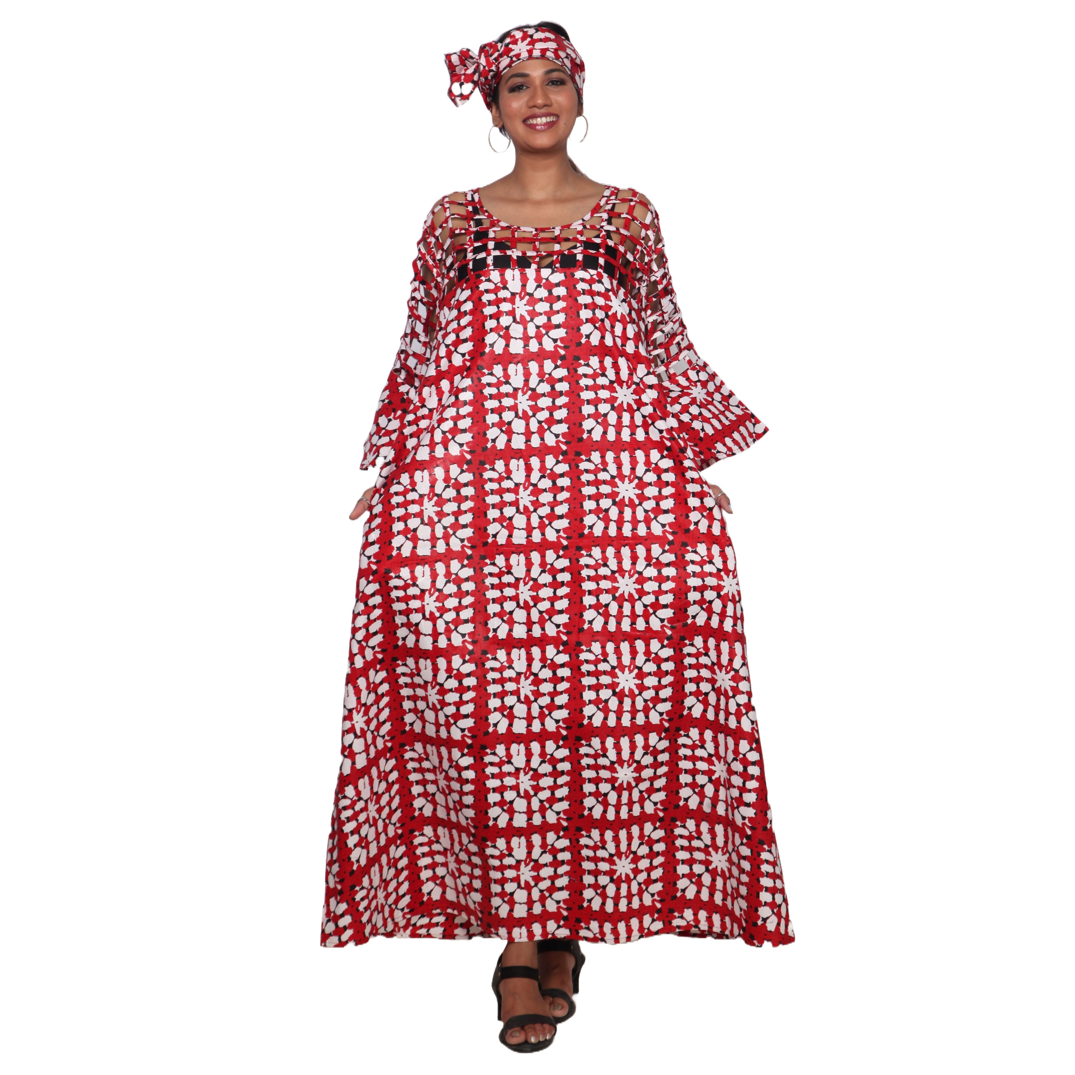 Women's Cage Neck Maxi Dress -- FI-ST-119