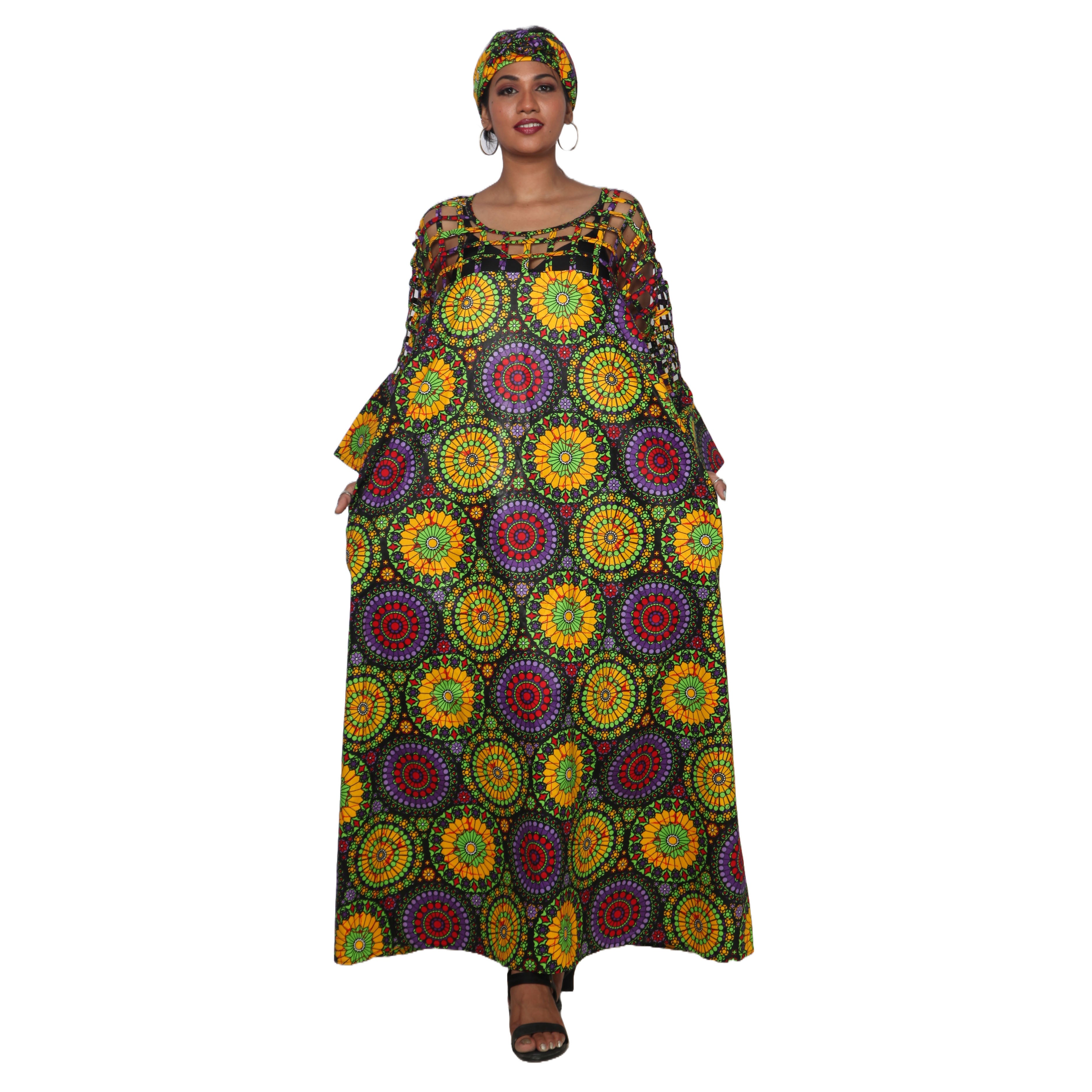 Women's Cage Neck Maxi Dress -- FI-ST-119