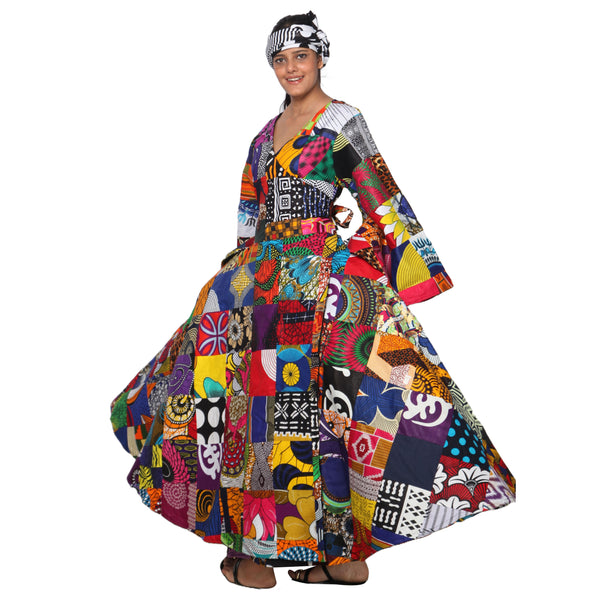 Women's Patch Wrap Dress — FI-59FS