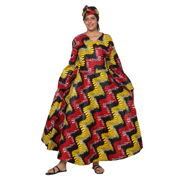 Women's PLUS Size Long Sleeve Wrap Maxi Dress -- FI-56 PLUS