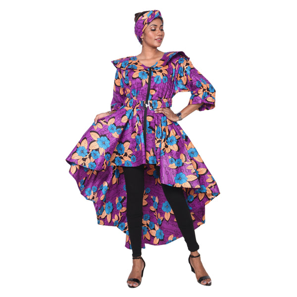 Women's Collar Hi-Low Blazer With Belt - FI-3094