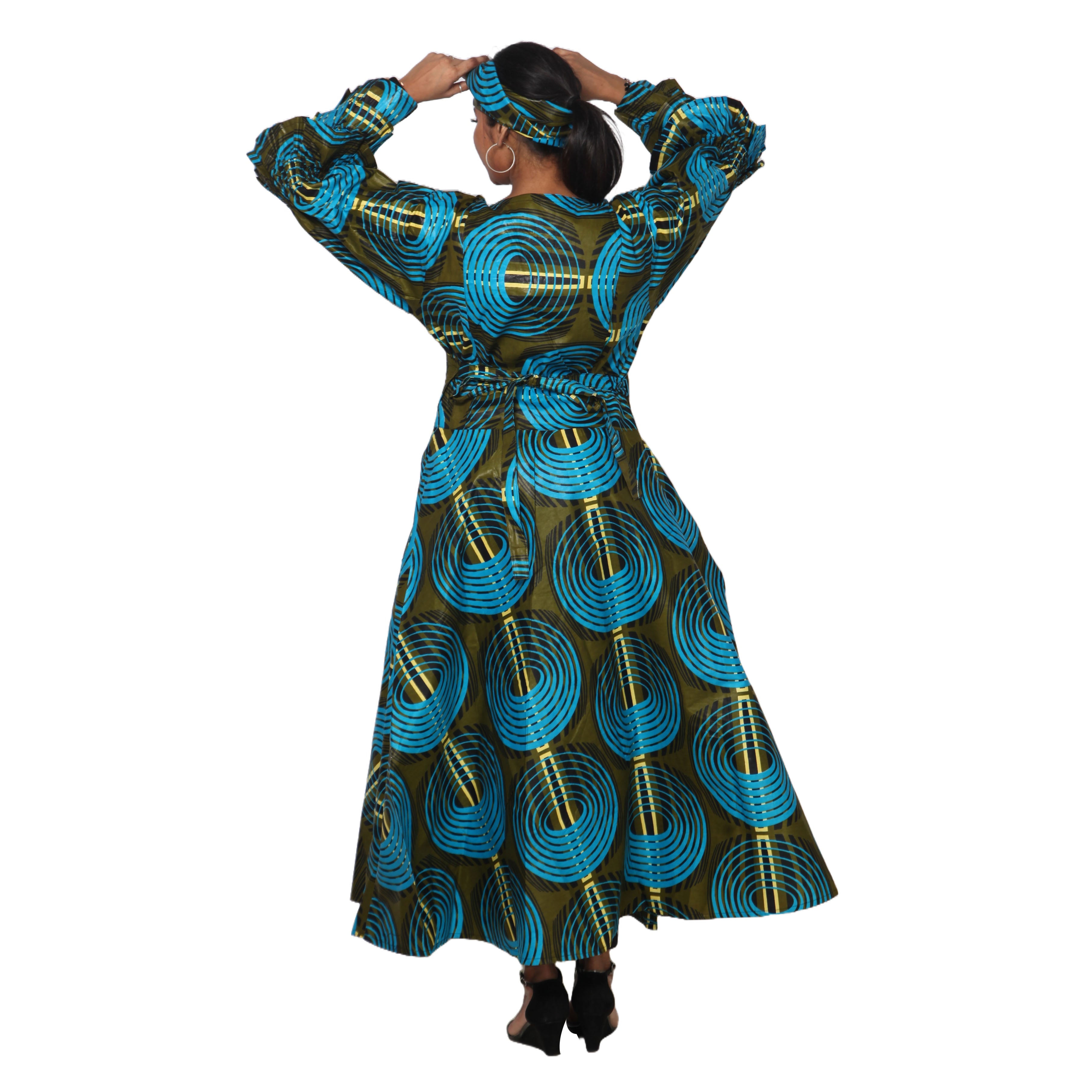Women's Tiered Frill Sleeve Wrap Dress - FI-70 FS