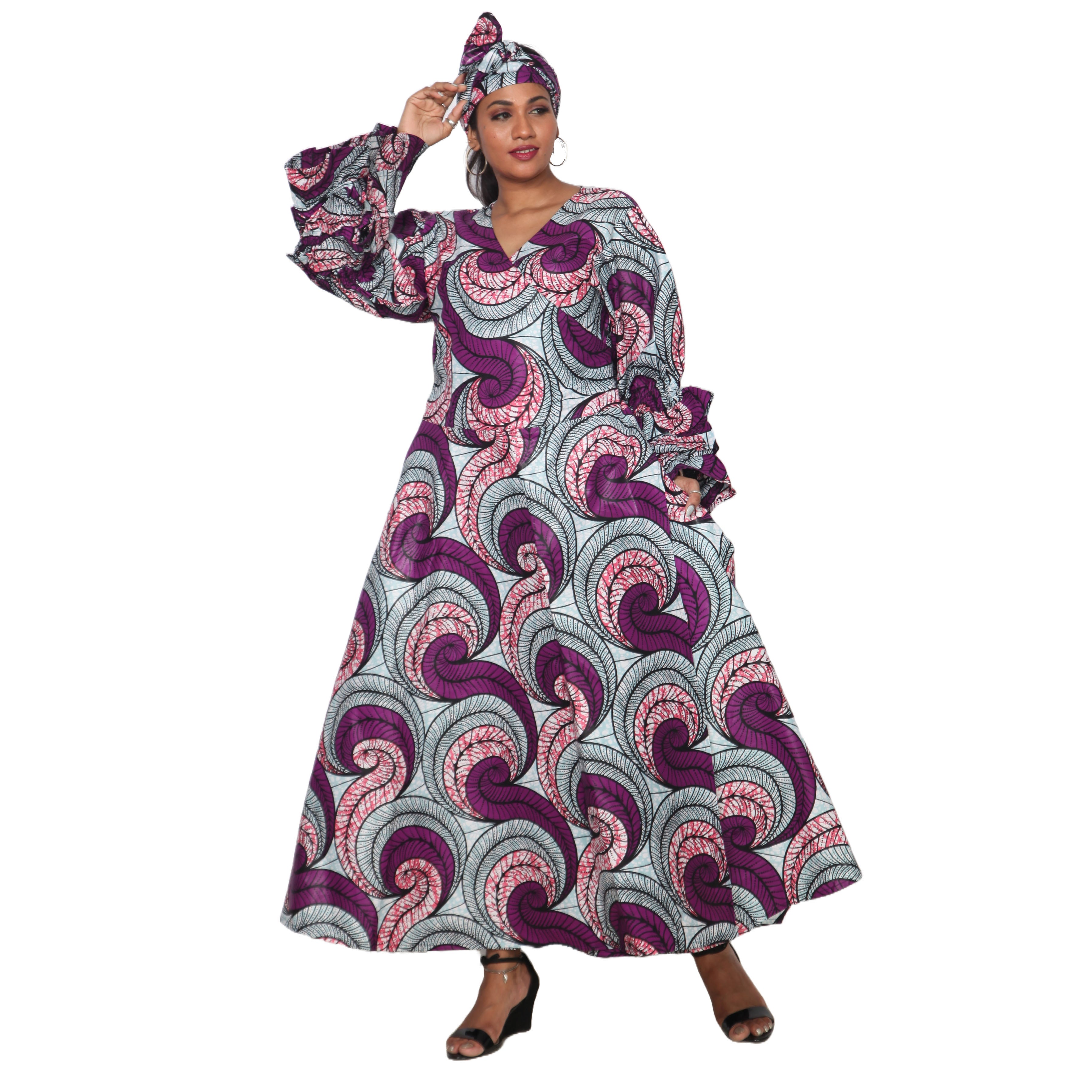 Women's Tiered Frill Sleeve Wrap Dress - FI-70 FS