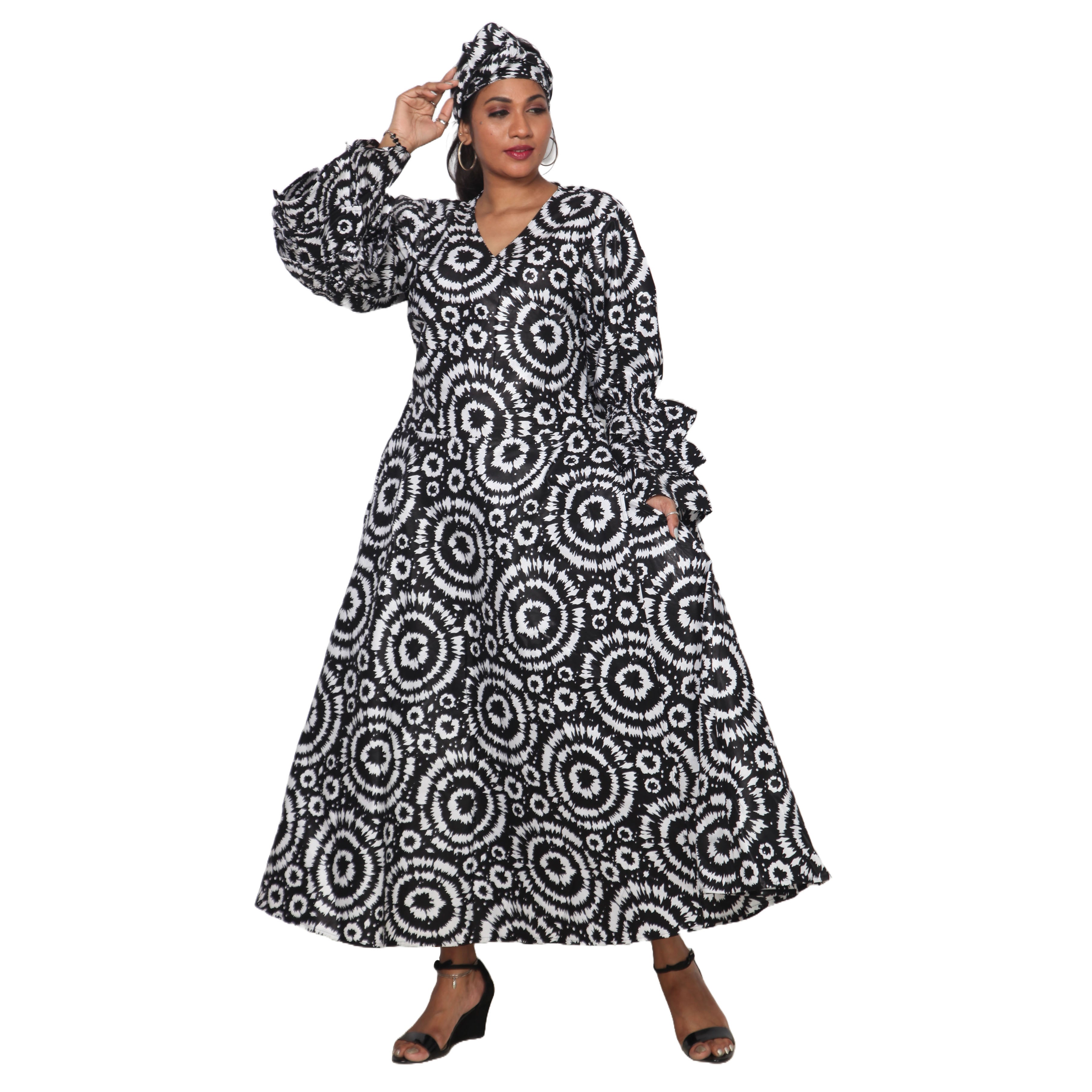 Women's Tiered Frill Sleeve Wrap Dress - FI-70 FS