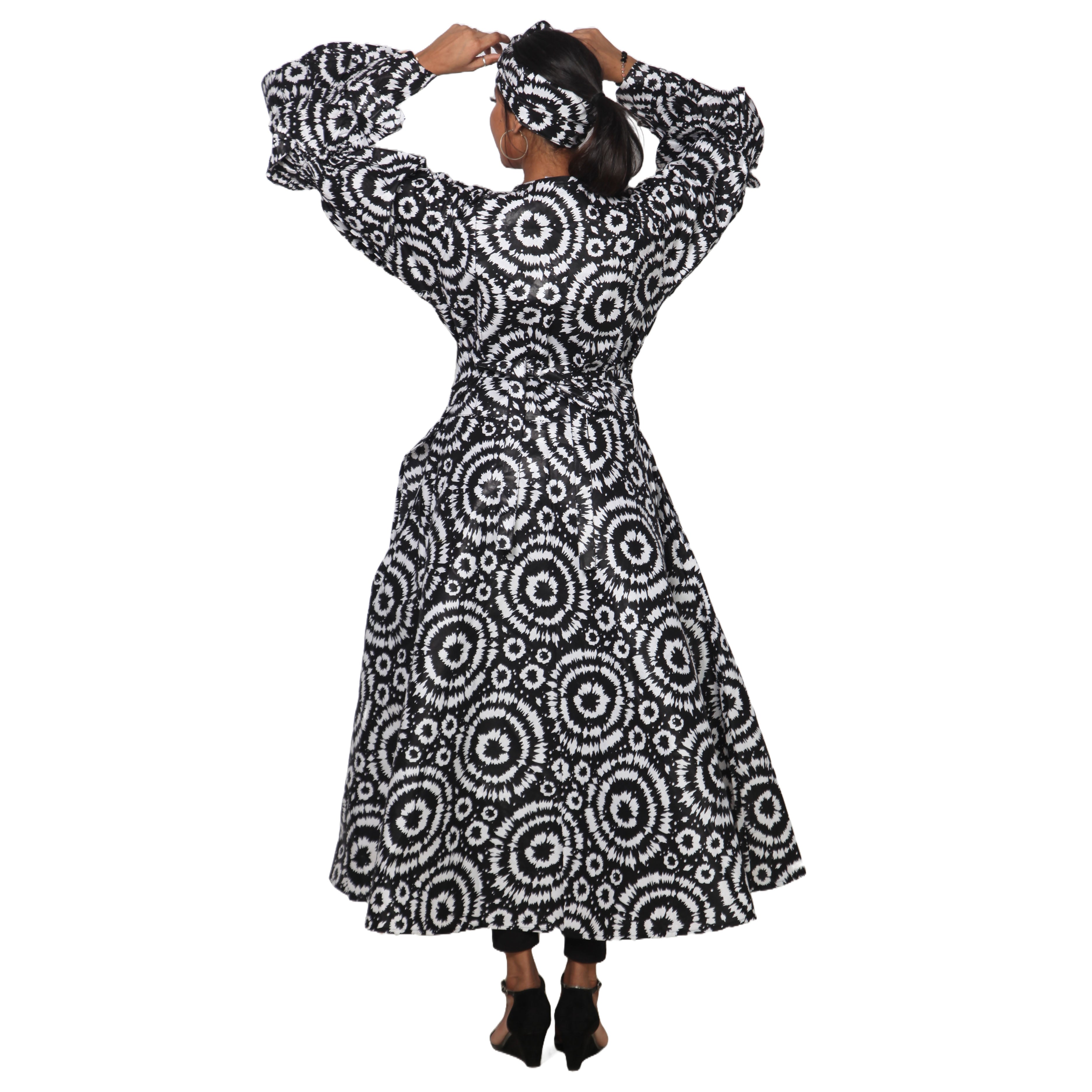 Women's Tiered Frill Sleeve Wrap Dress - FI-70 FS