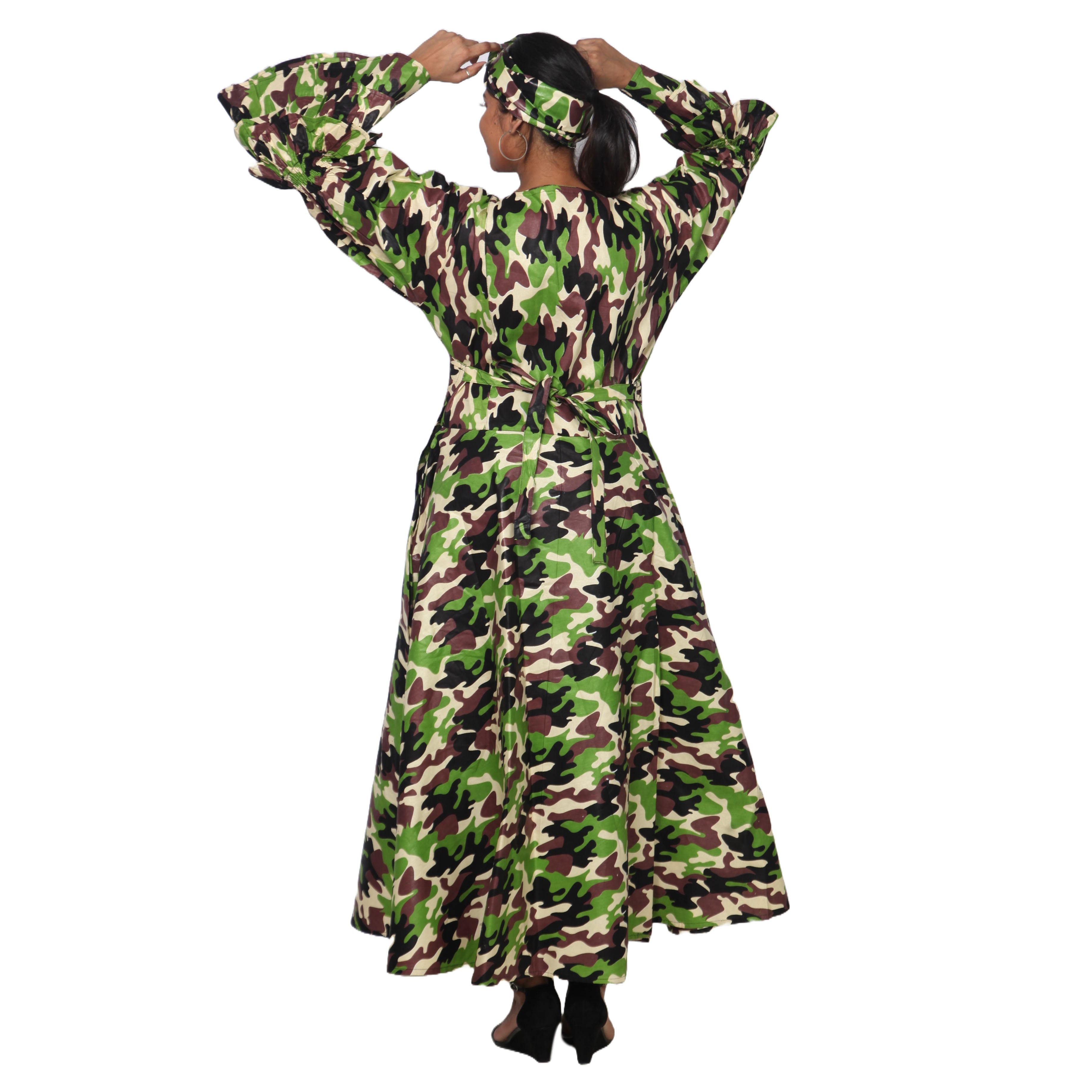 Women's Tiered Frill Sleeve Wrap Dress - FI-70 FS
