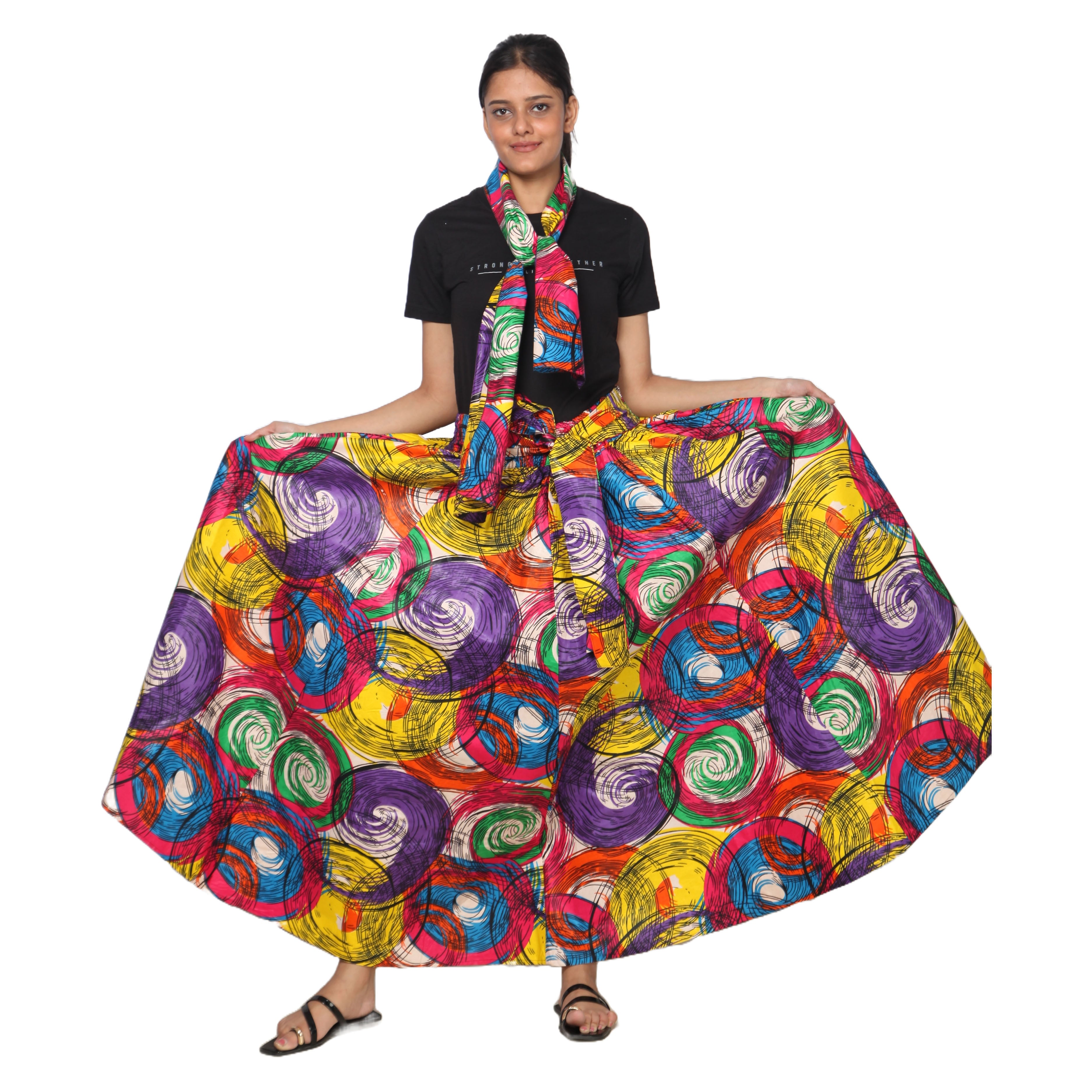 Women's African Printed Long Maxi Skirt -- FI-32