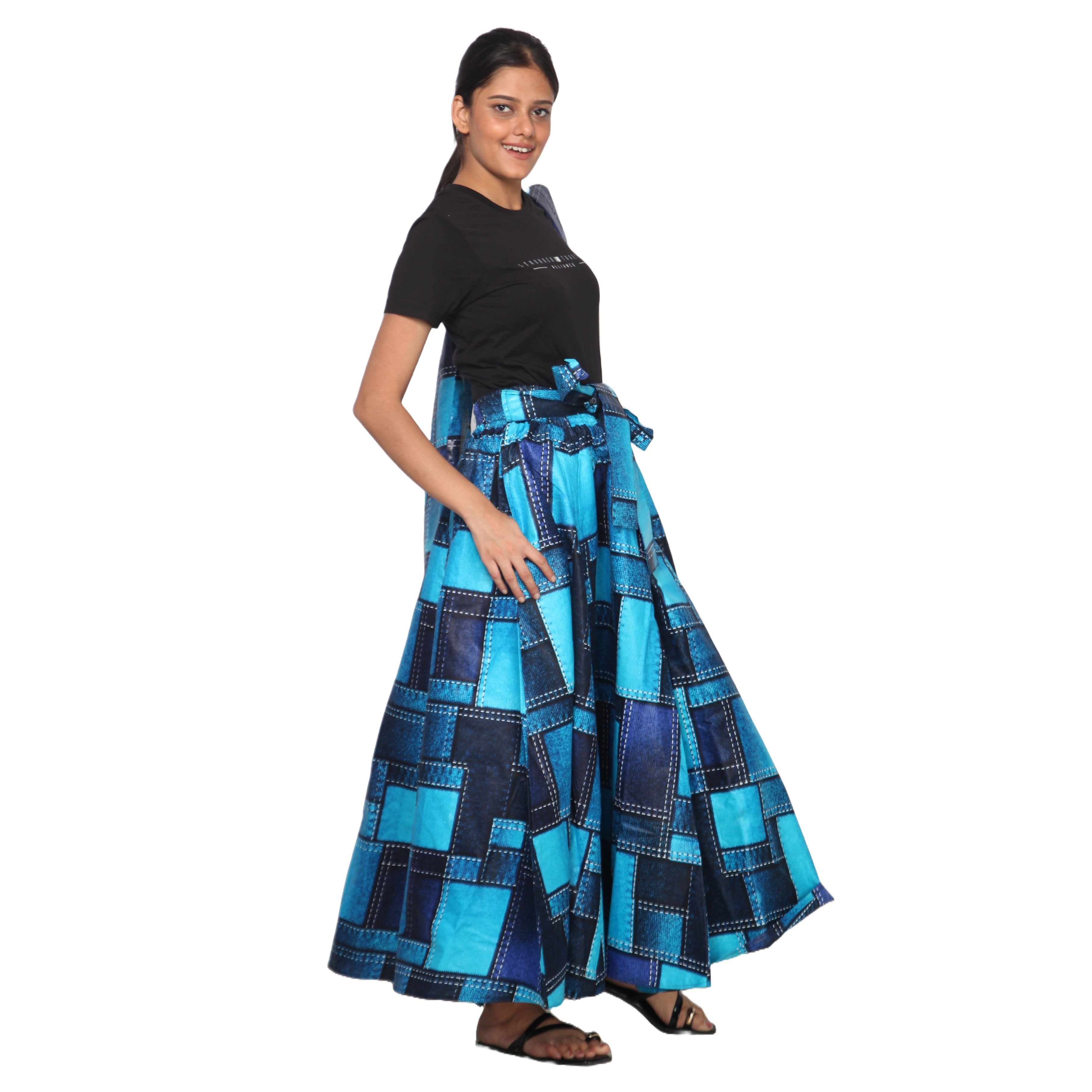 Women's African Printed Long Maxi Skirt -- FI-32