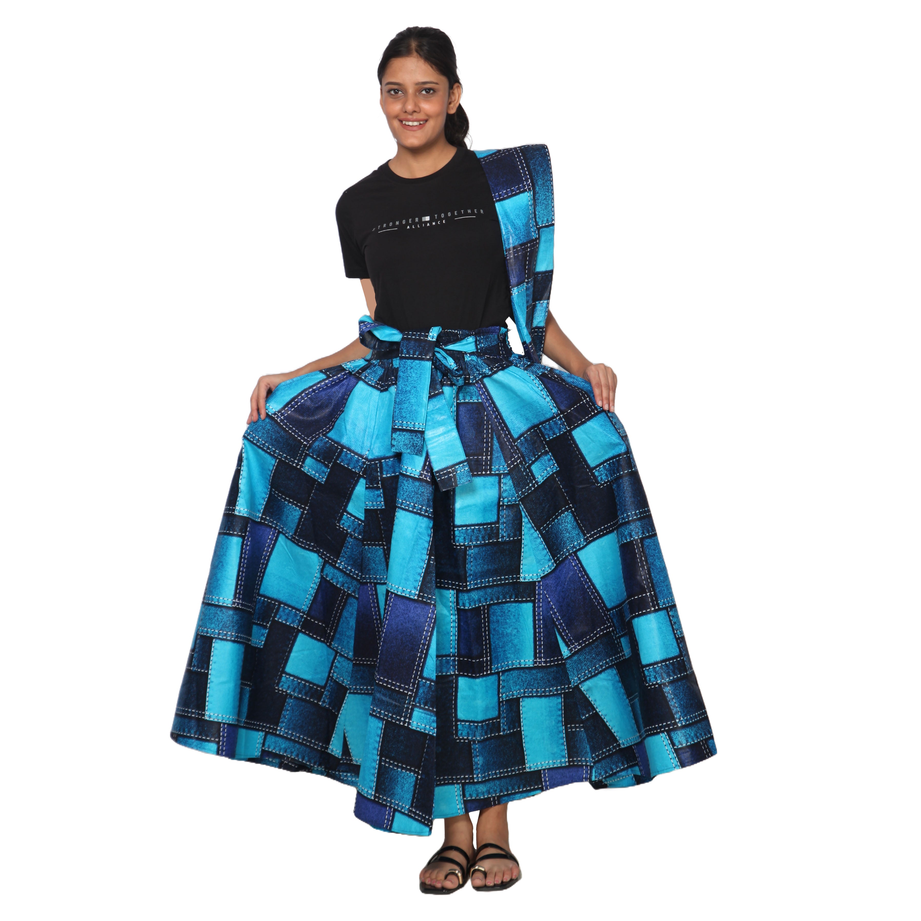 Women's African Printed Long Maxi Skirt -- FI-32