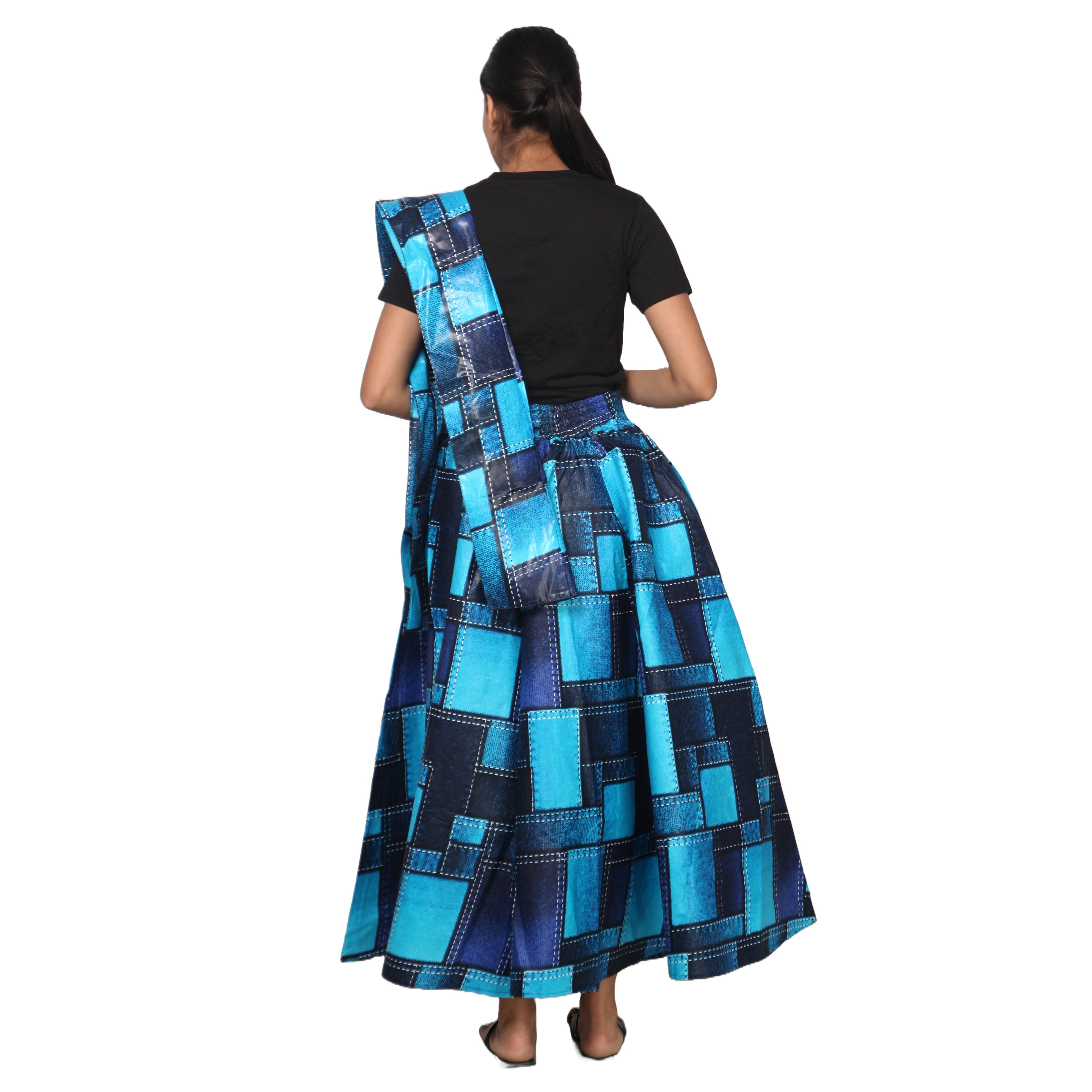 Women's African Printed Long Maxi Skirt -- FI-32