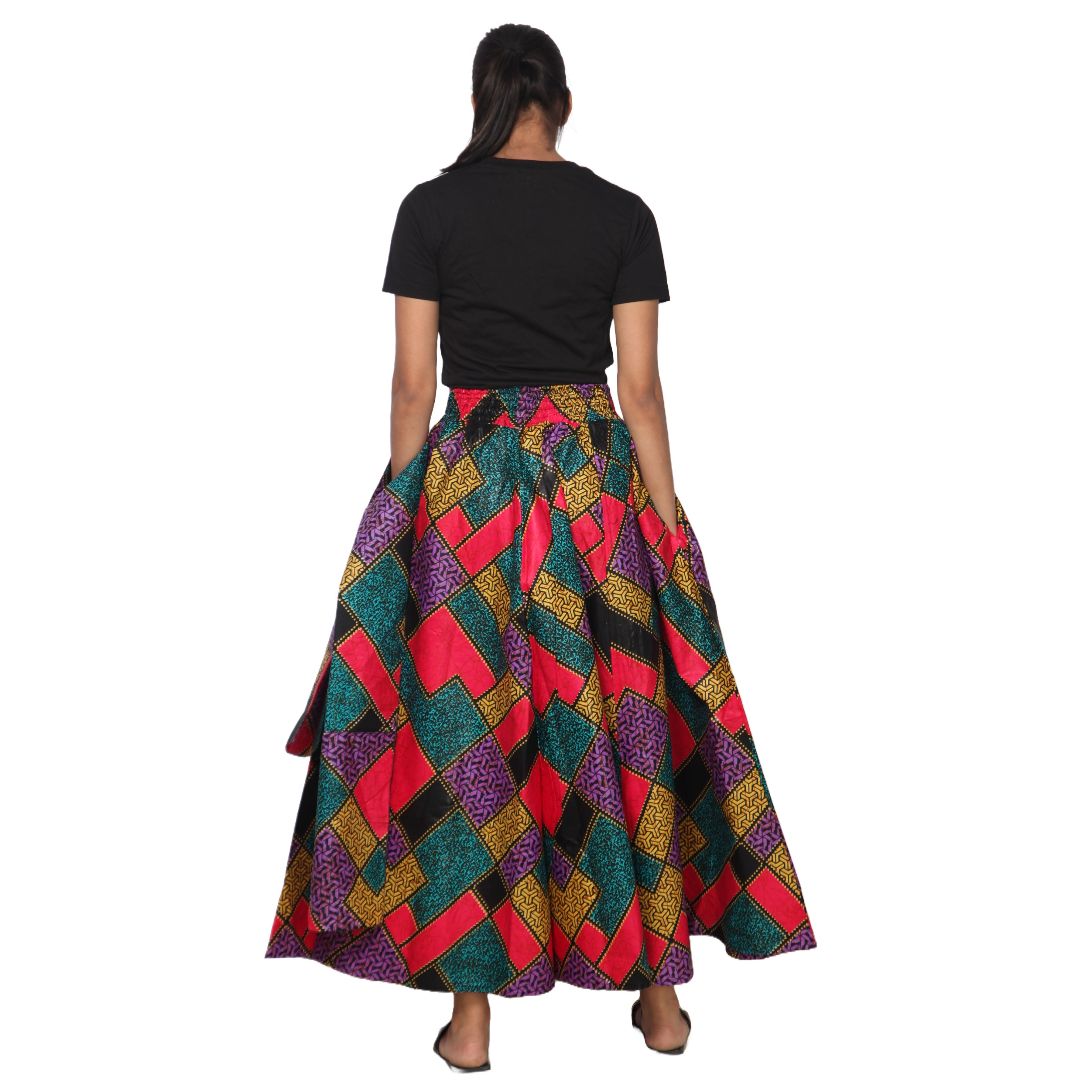 Women's African Printed Long Maxi Skirt -- FI-32