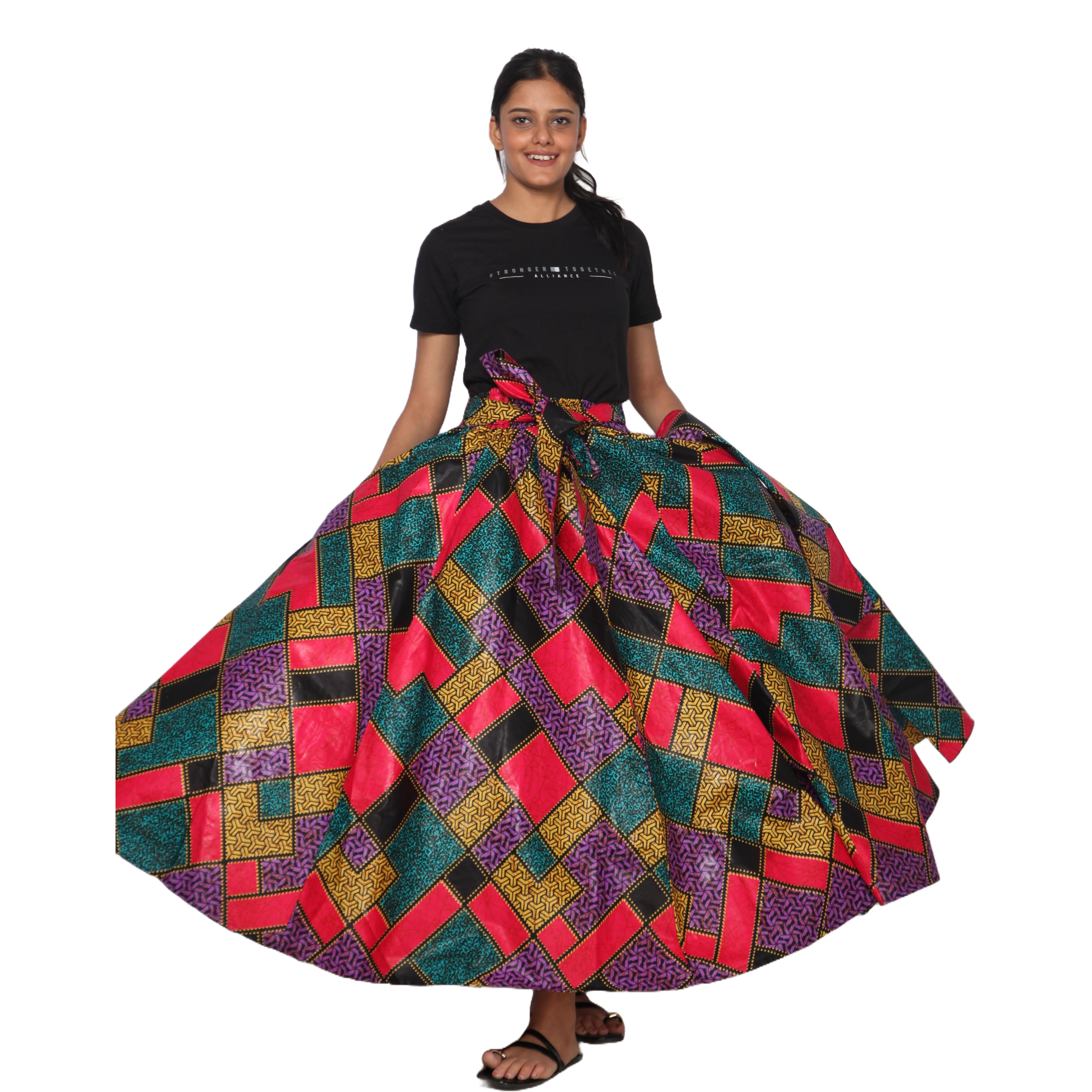 Women's African Printed Long Maxi Skirt -- FI-32