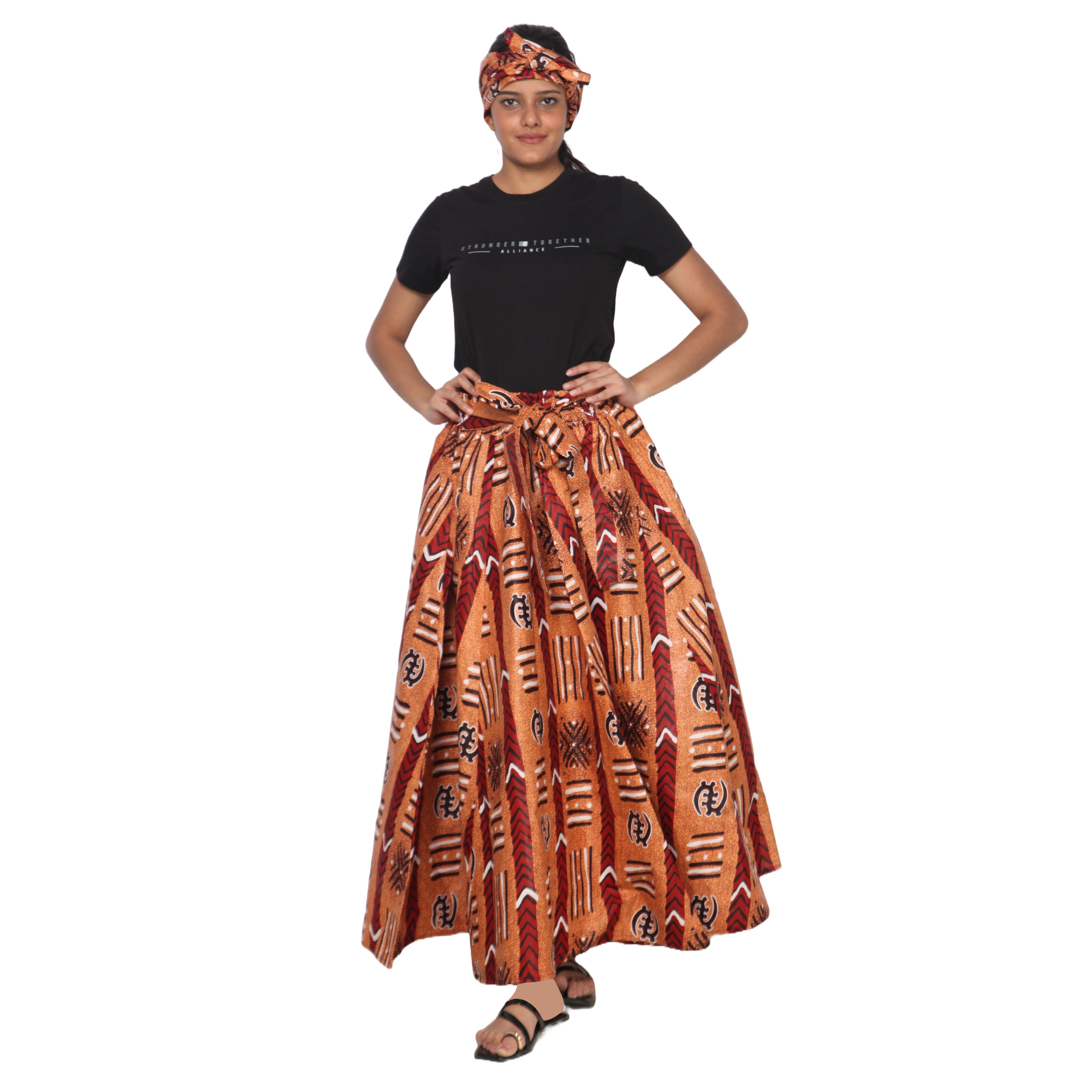 Women's African Printed Long Maxi Skirt -- FI-32