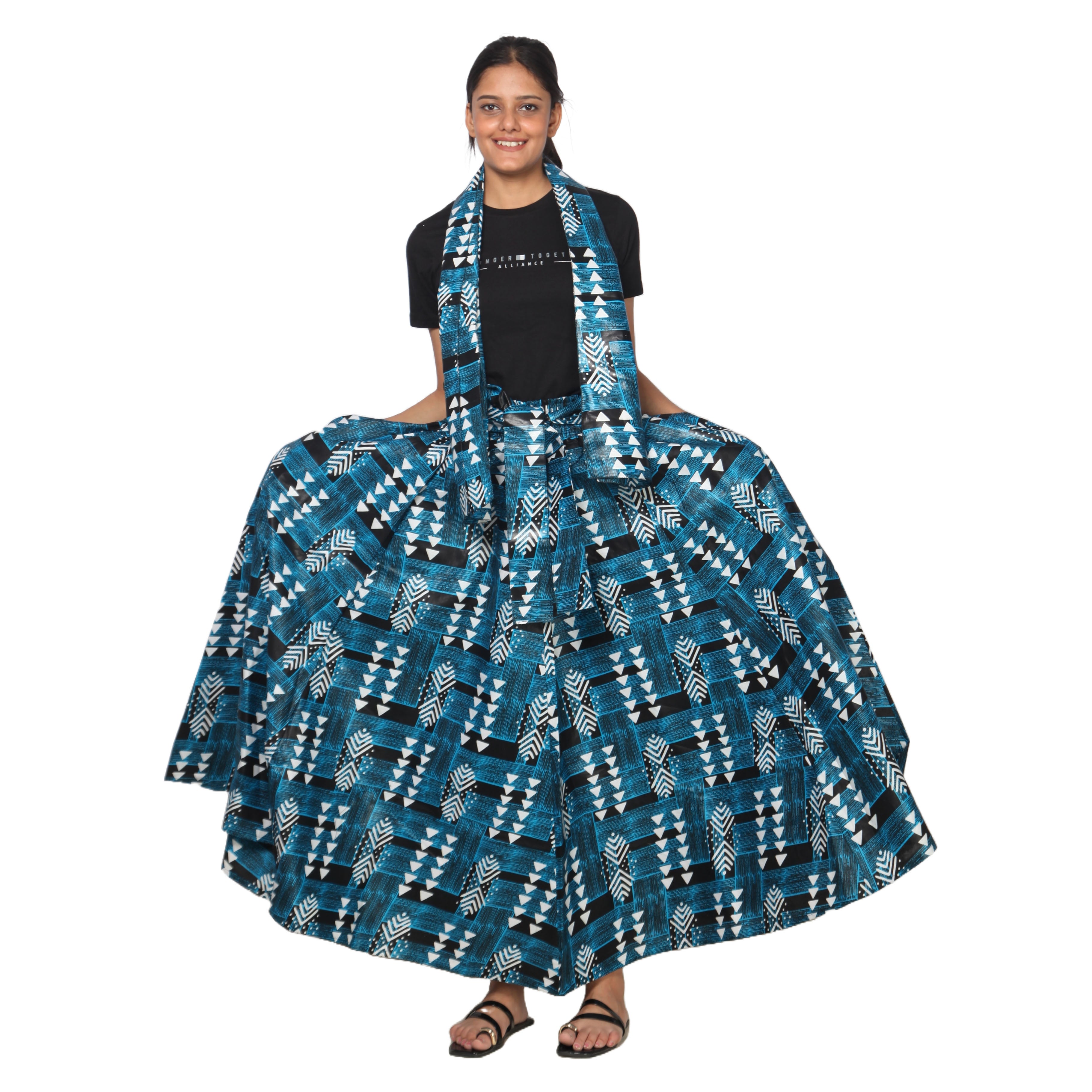 Women's African Printed Long Maxi Skirt -- FI-32