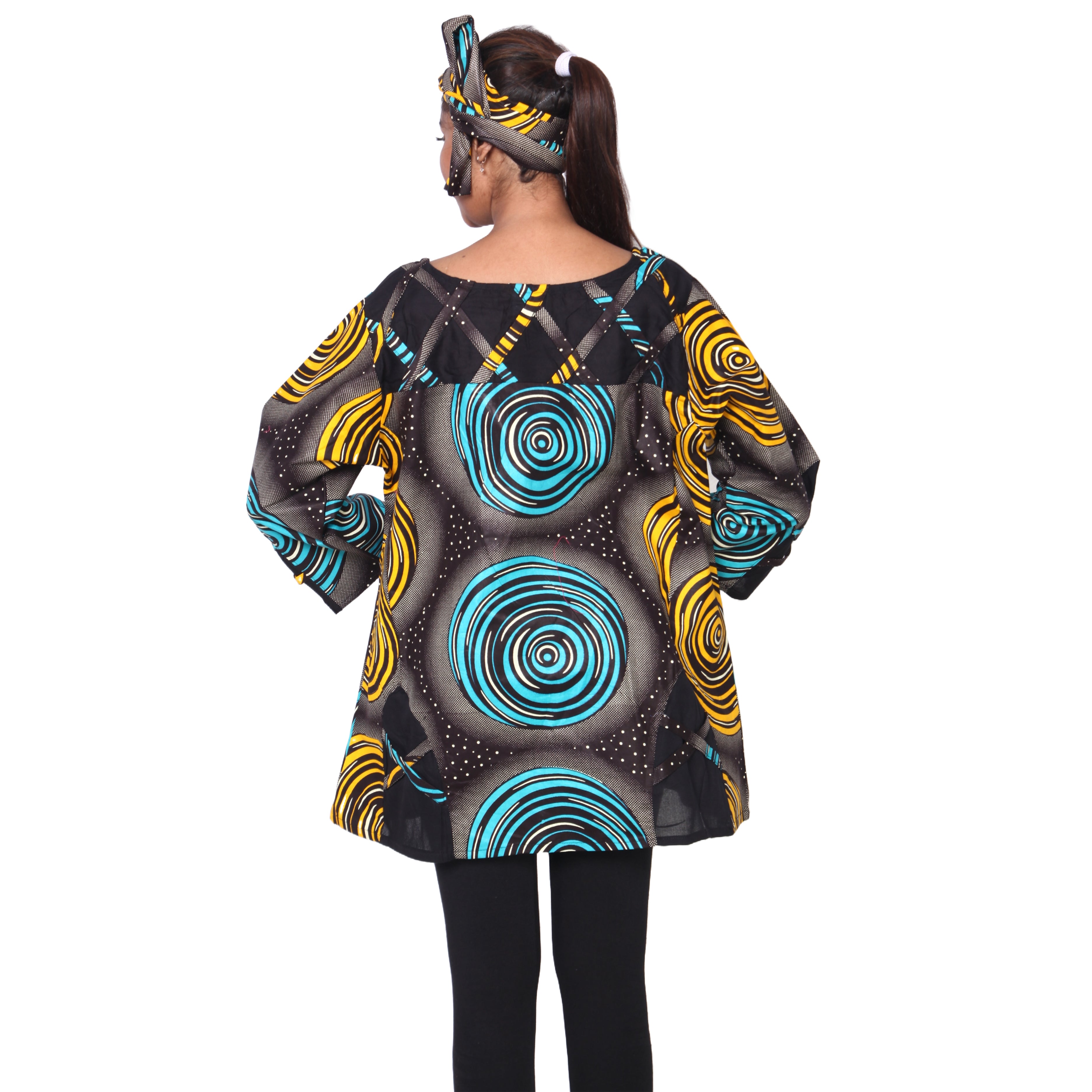 Women's Cage Neck Long Sleeve Tunic Top -- FI-19