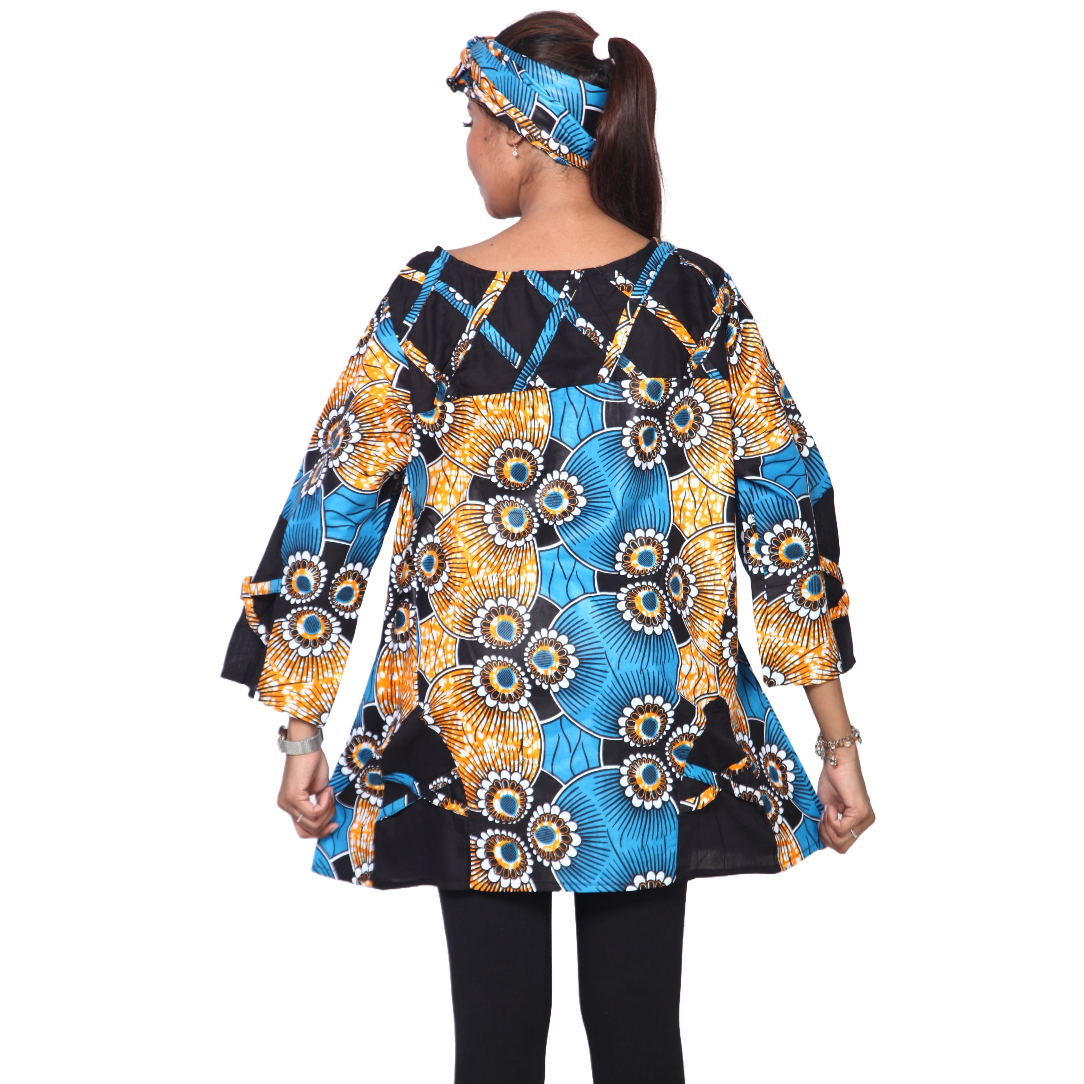 Women's Cage Neck Long Sleeve Tunic Top -- FI-19