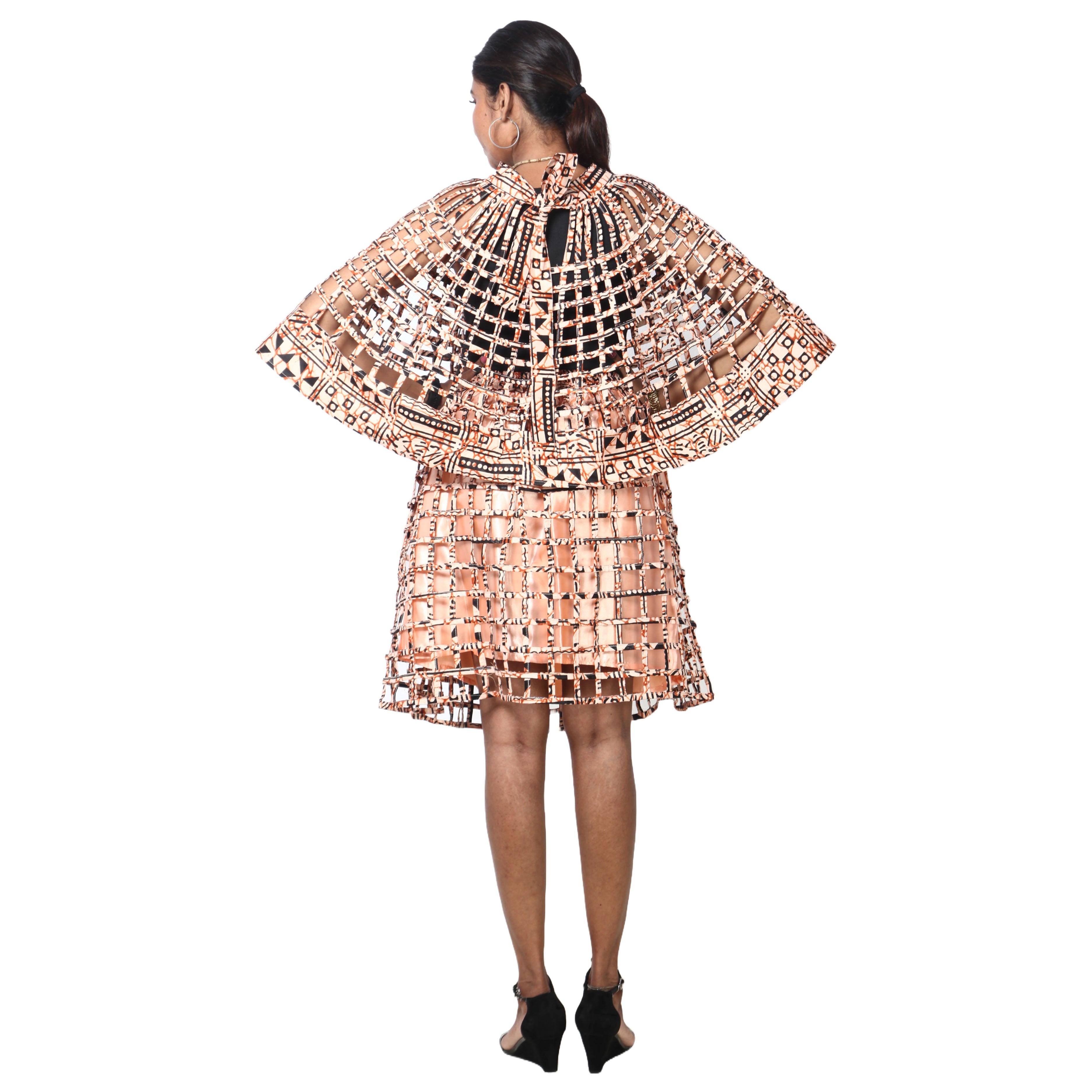Women's Cage Poncho and Mini Skirt Set -- FI-ST102-104