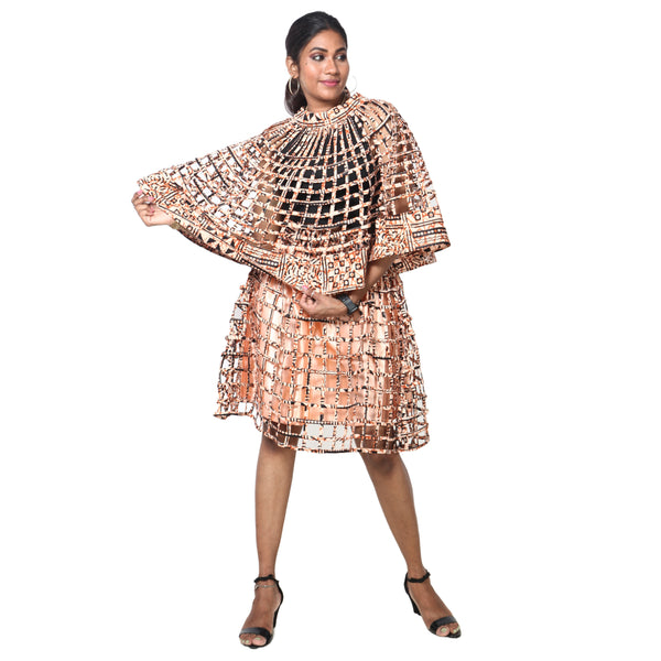 Women's Cage Poncho and Mini Skirt Set -- FI-ST102-104