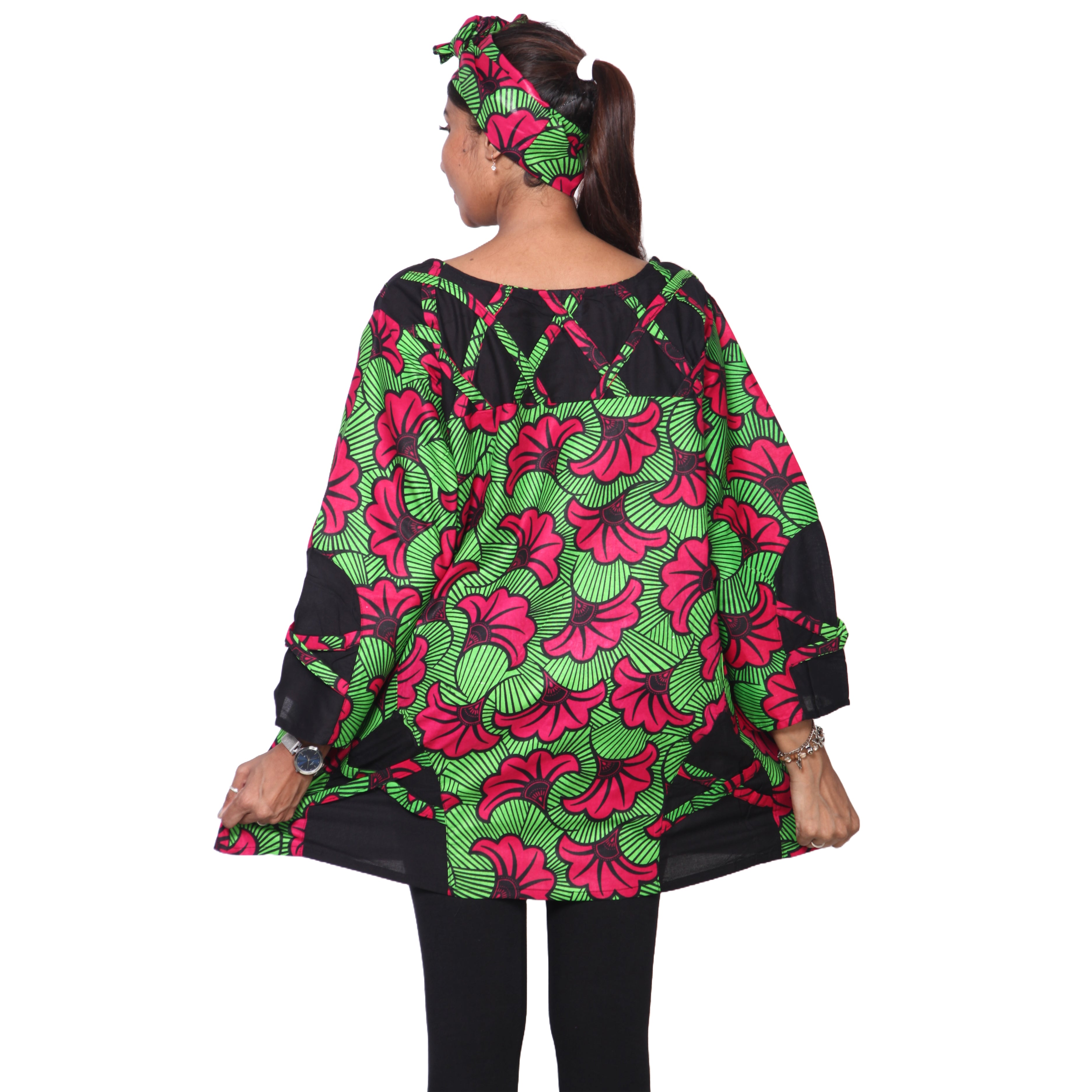 Women's Cage Neck Long Sleeve Tunic Top -- FI-19