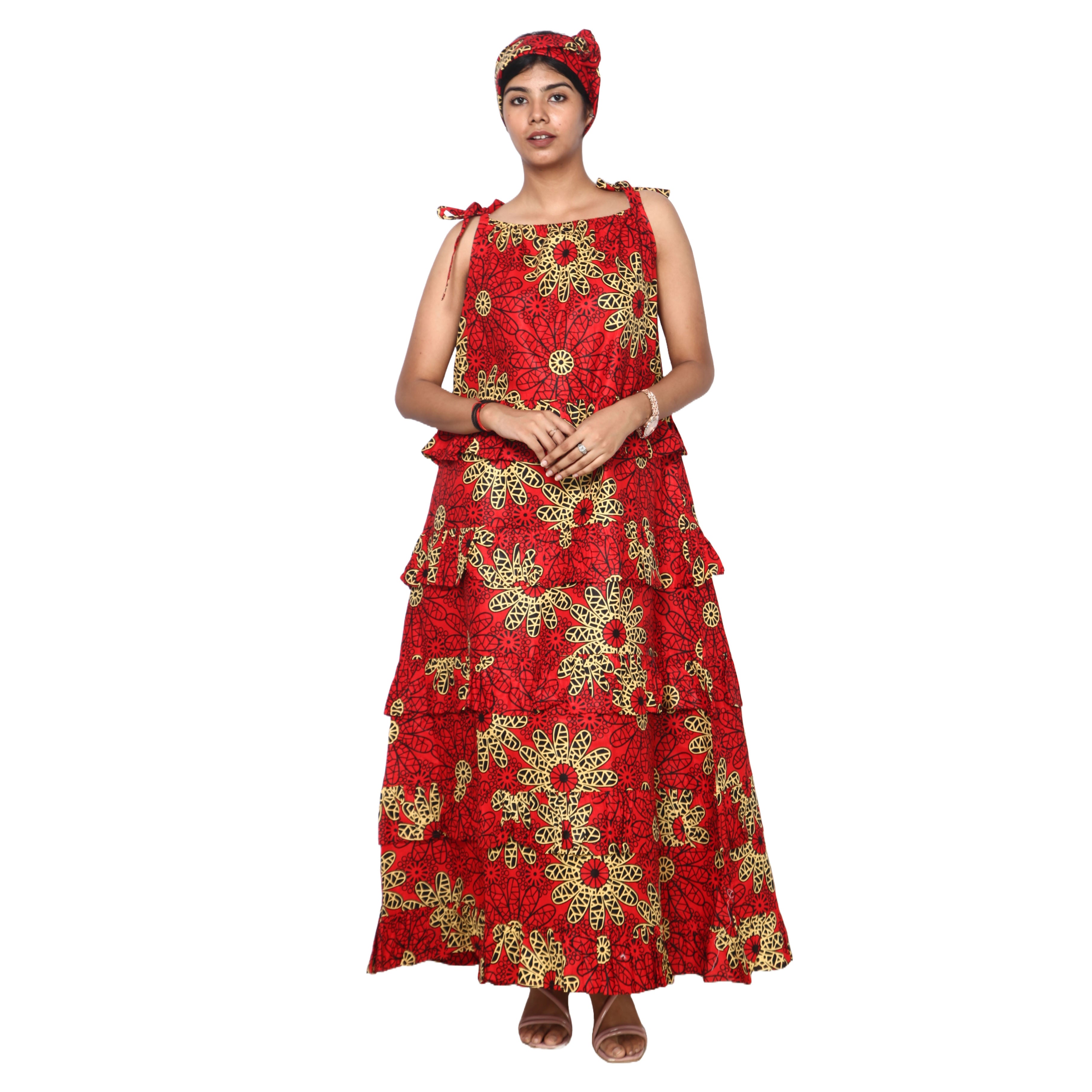 Women's Square Neck Layered Maxi Dress -- Fi-3142 Women's Square Neck Layered Maxi Dress -- Fi-3142