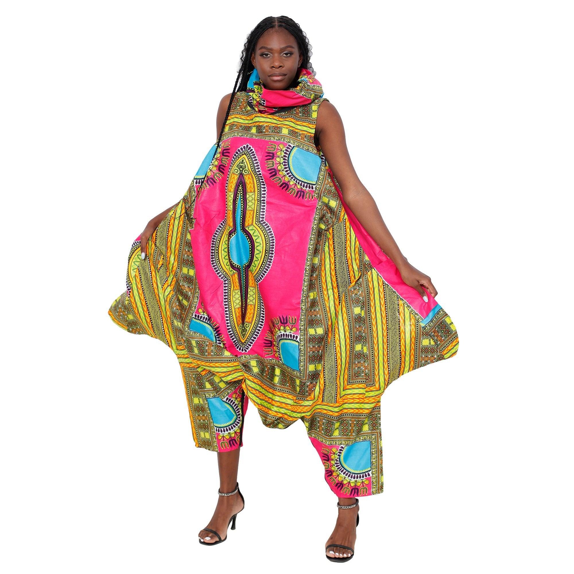 Women's Dashiki Collared Tunic Pant Set -- FI-D3053D