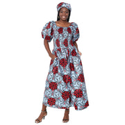 Women's Short Sleeve Maxi Dress with High Slit -- FI-3130