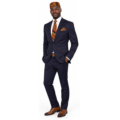 Men's Kente Tie Set -- 4Pc