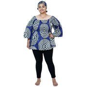 Women's African Off Shoulder Peplum Tunic -- FI-2039