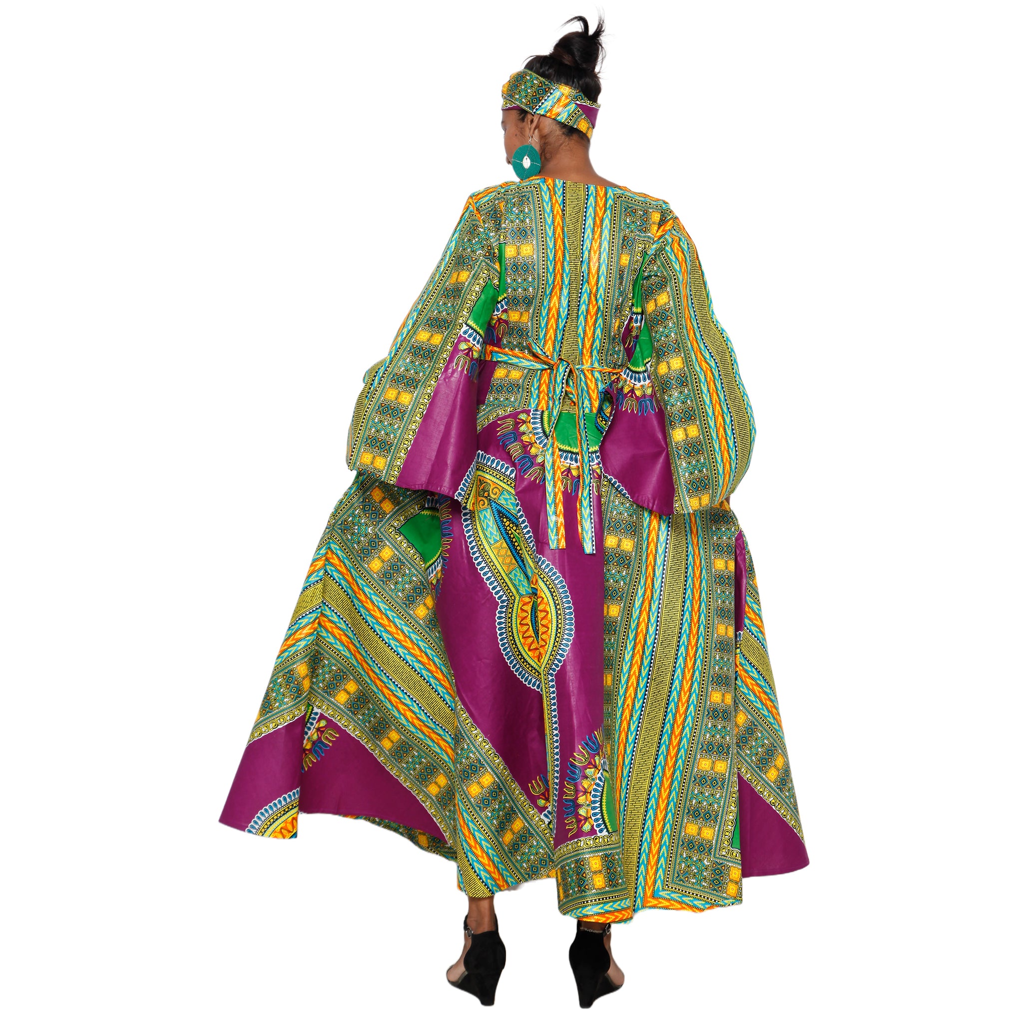 long sleeve dashiki dress Bintarealwax African Long Sleeve Dresses for Women Party Wedding Casual Date Dashiki African Dresses for Women Y3819, Women's, Size: Medium