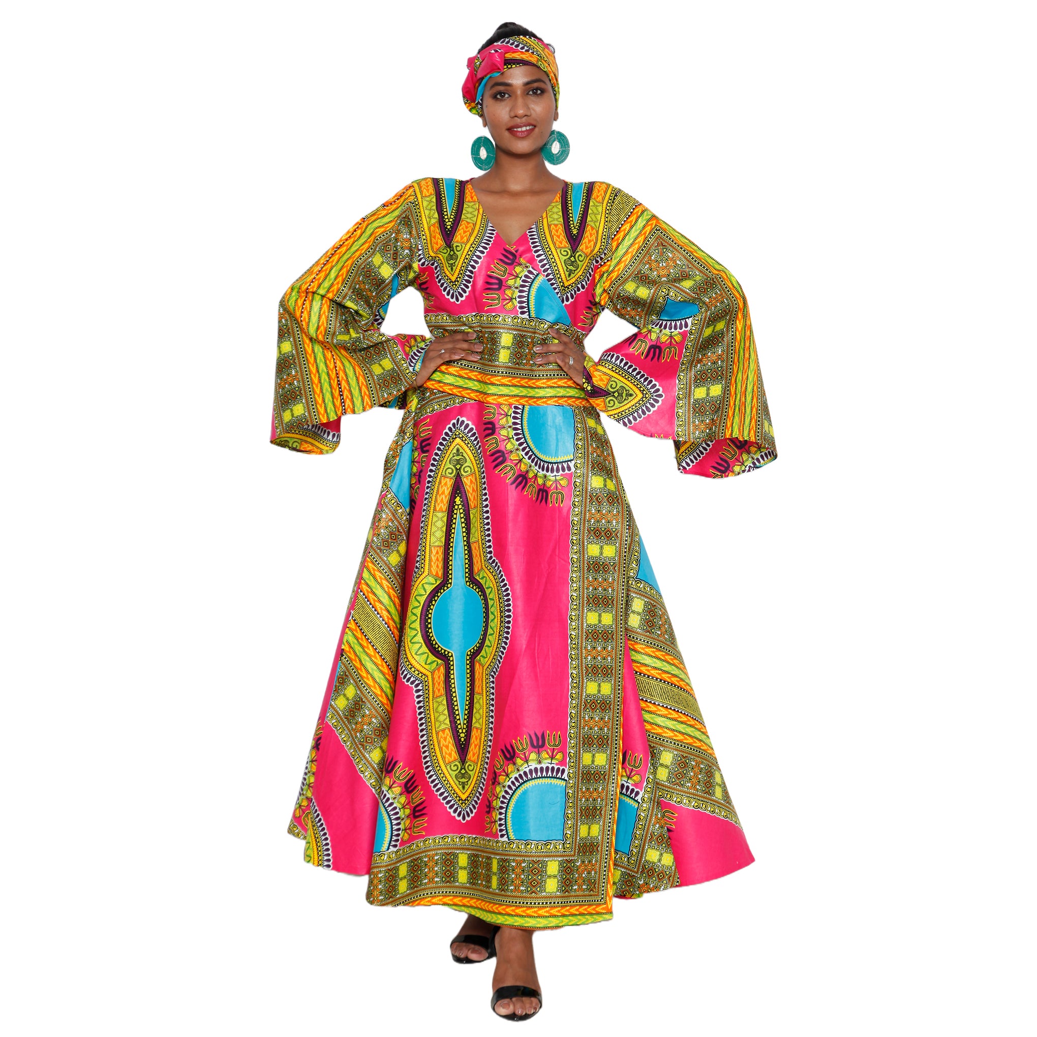 colorful long sleeve maxi dress Revery Long-Sleeve Cutout Maxi Dress