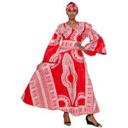 Women's Dashiki Long Sleeve Maxi Wrap Dress -- FI-D56D
