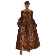 Women's Long Bell Sleeve Smocking Maxi Dress -- FI-50072