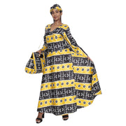 Women's Long Sleeve Wrap Maxi Dress with Handbag -- FI-56 With Handbag