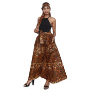 Women's Printed Palazzo Pants with Matching Headwrap -- FI-50P