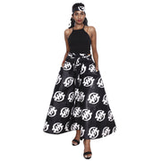 Women's Printed Palazzo Pants with Matching Headwrap -- FI-50P