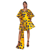 Women's Short Sleeve Mini Wrap Dress -- FI-3099