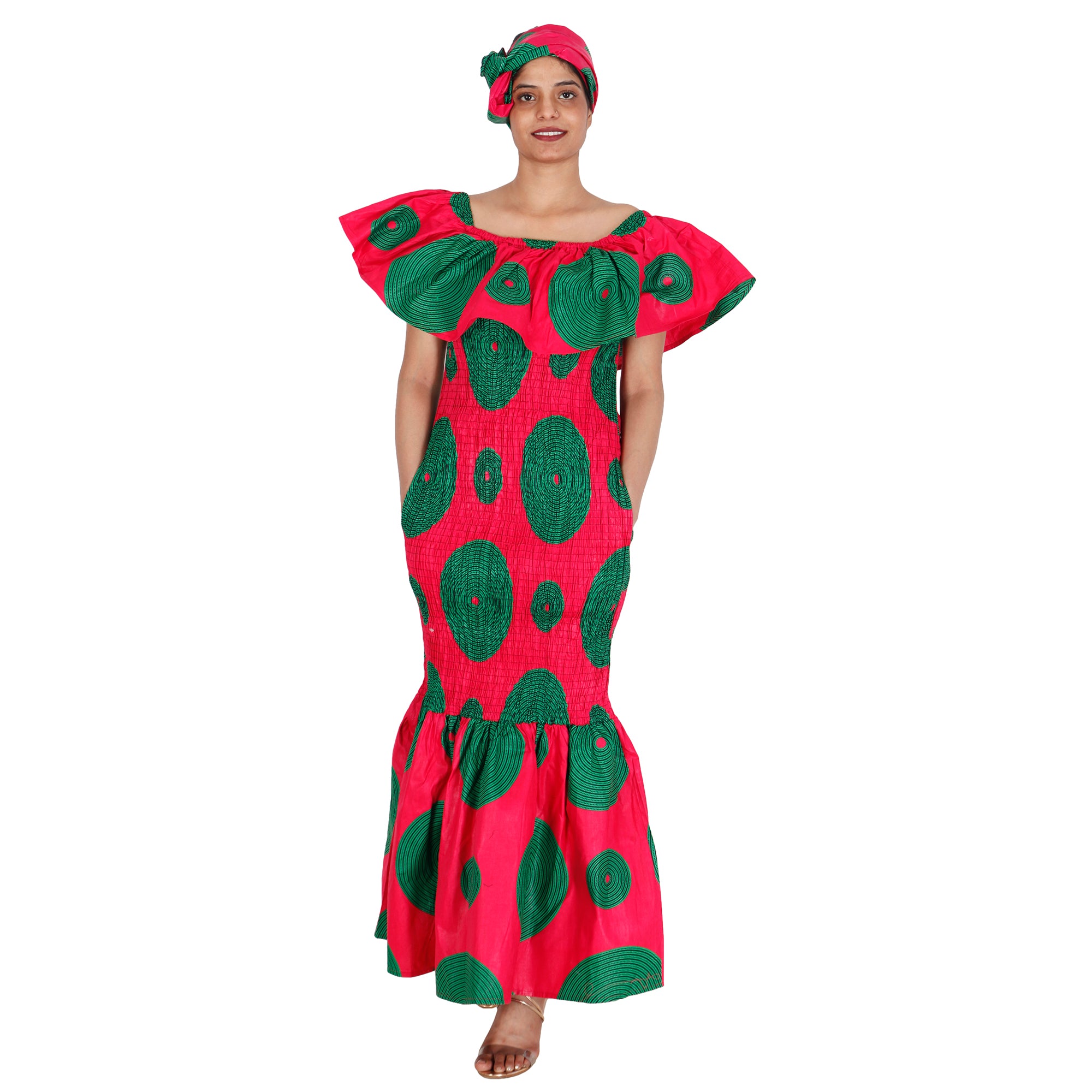 mermaid african print dresses Queen Ifeoma Mermaid Dress (Stretchy Women's Mermaid Dress made In African Ankara Dashiki Kente Multicolored Print Fabric)