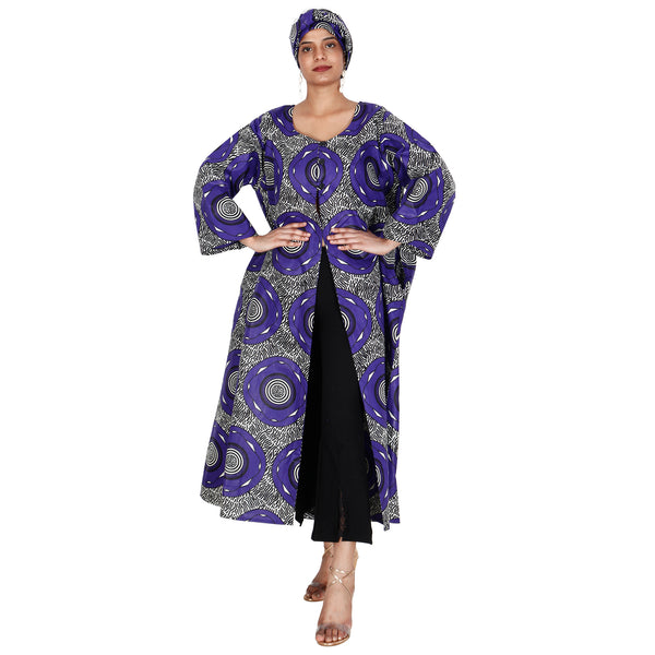 Women's Printed Duster Maxi Jacket -- FI-P50023