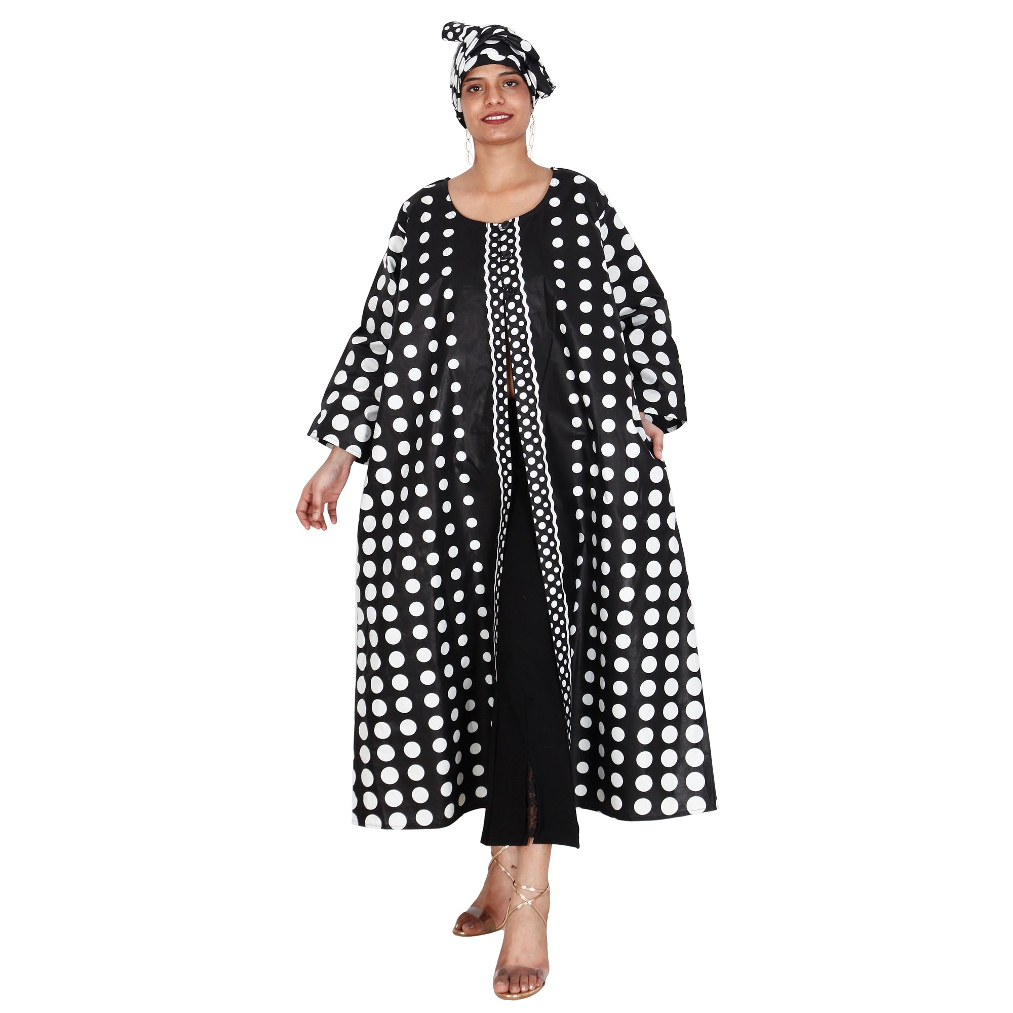 Women's Printed Duster Maxi Jacket -- FI-P50023