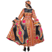 Women's Dashiki Ruffle Sleeve Maxi Wrap Dress